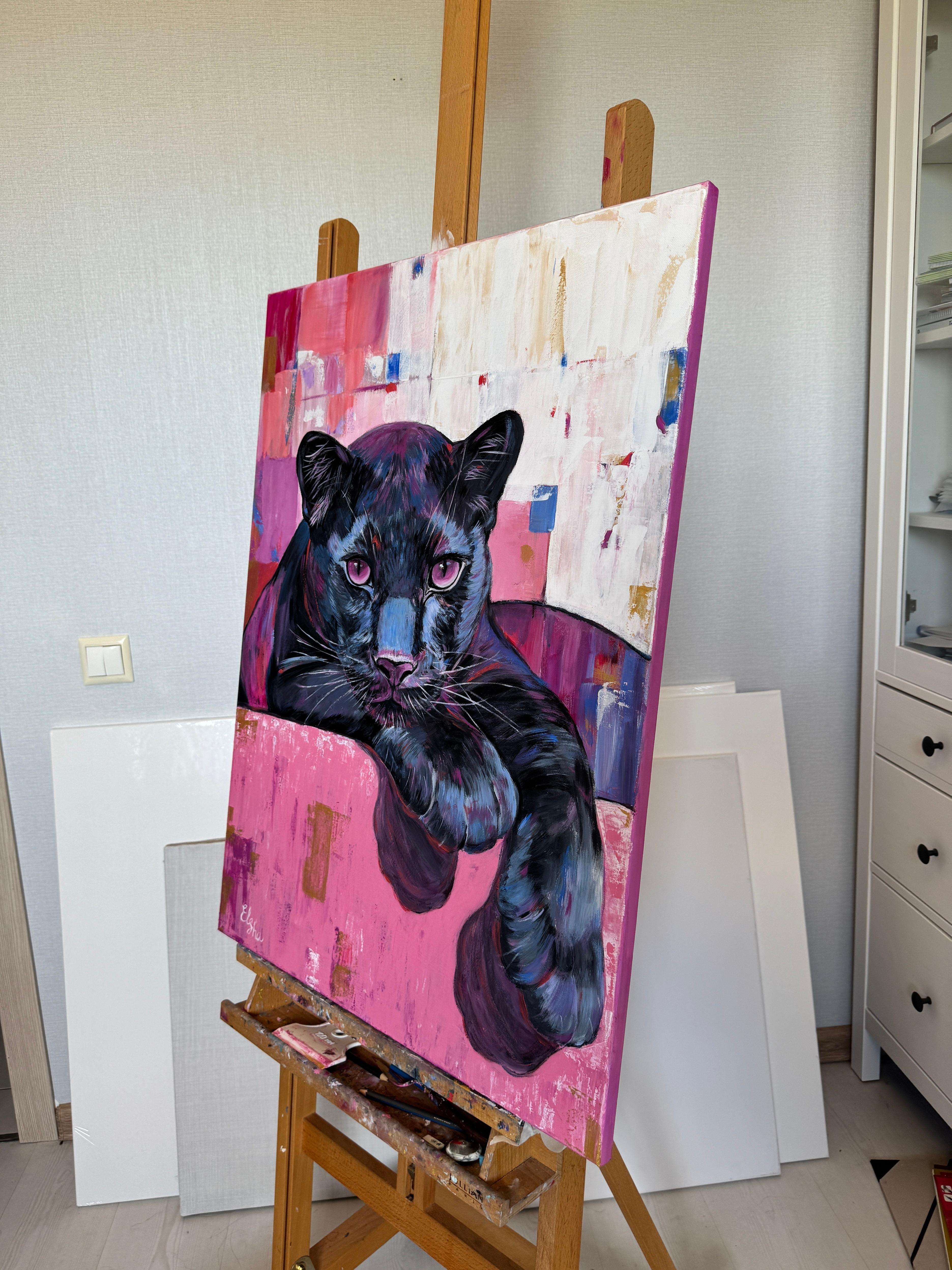 Panther in Rosa im Angebot 2