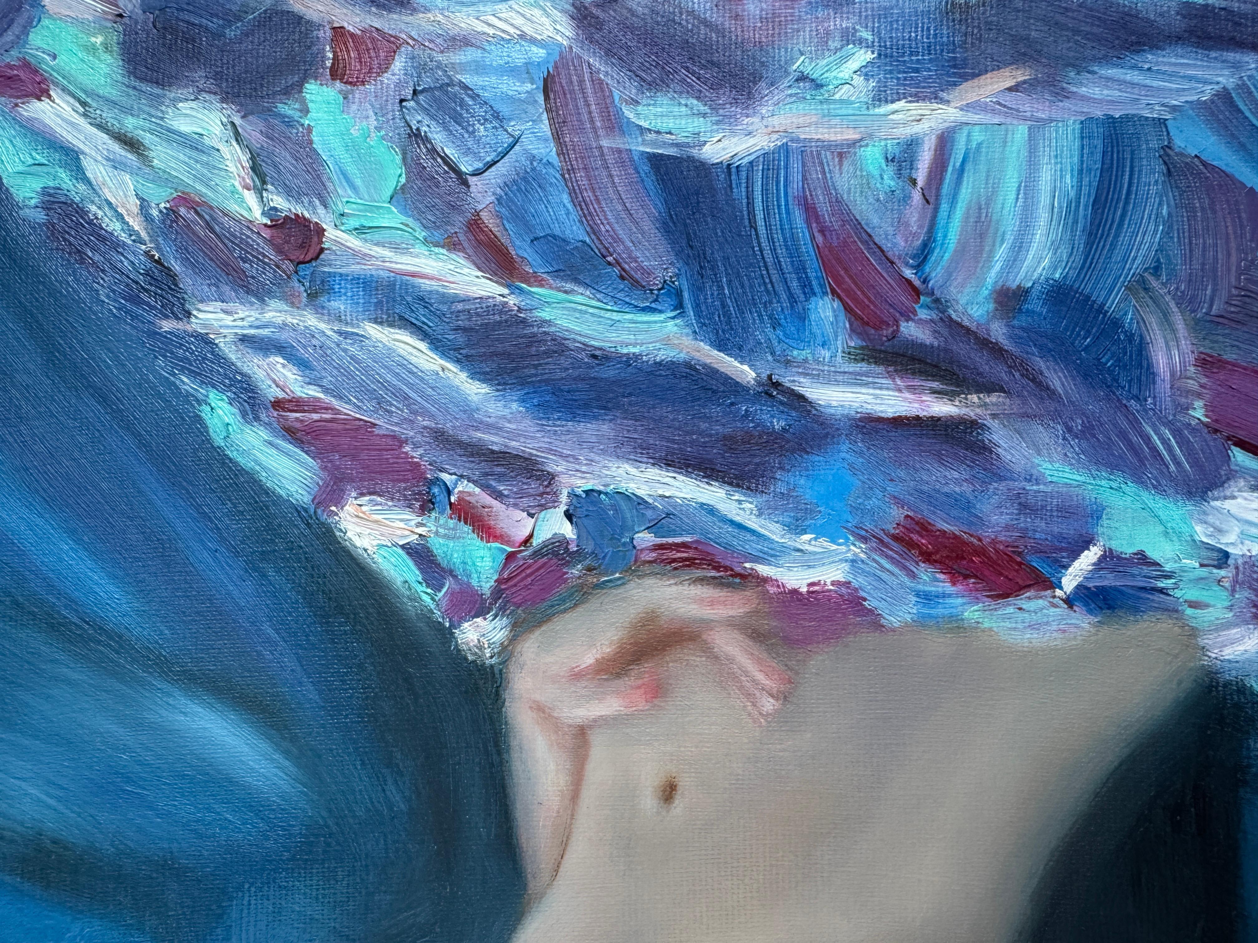 Sleeping Beauty - Purple Figurative Painting by Elena Ushanova