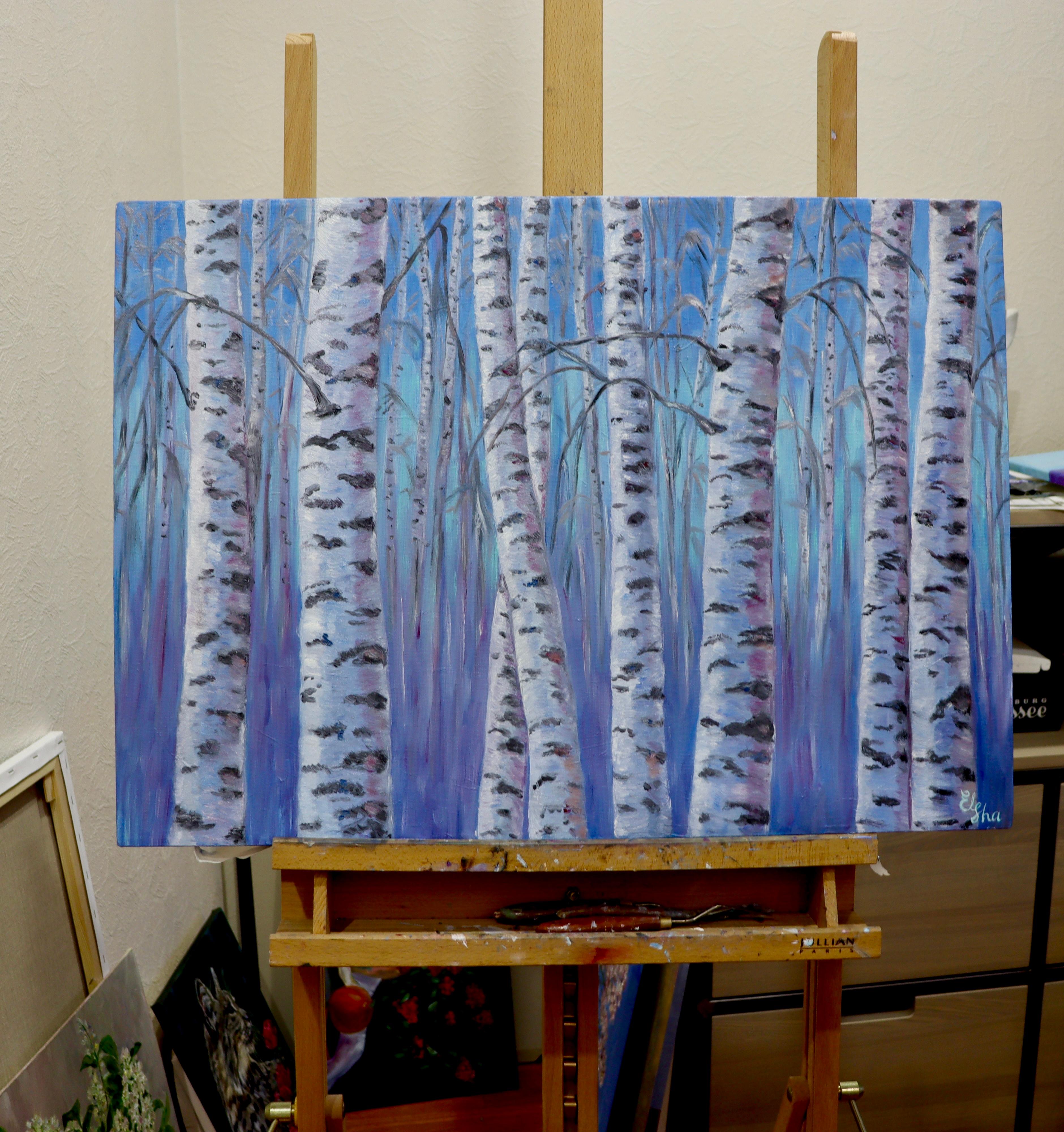 Winterbirken – Painting von Elena Ushanova