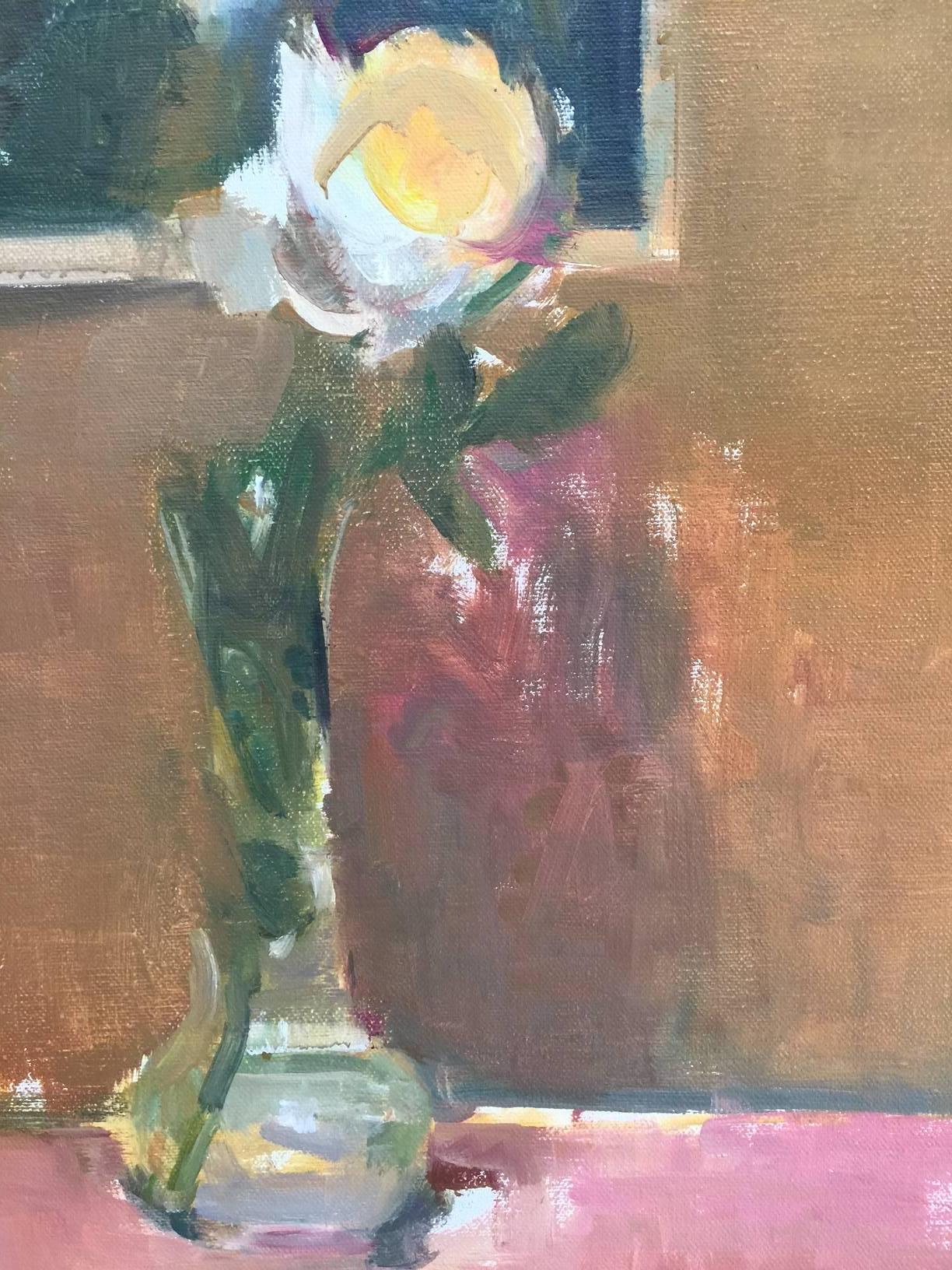Rose of Delft - Contemporary Painting by Elena Zolotnitsky