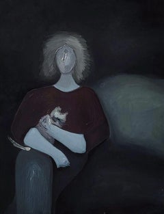 Arte contemporáneo georgiano de Elene Melikidze - Mamá con gato