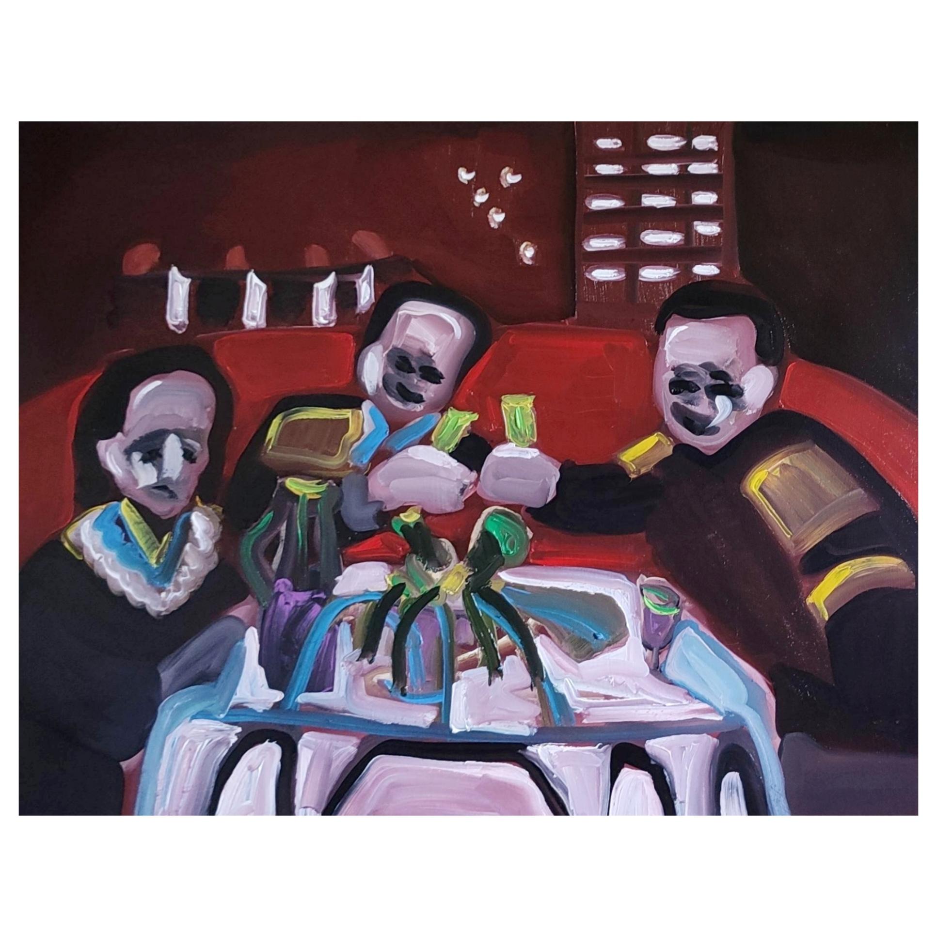 Georgian Contemporary Art by Elene Melikidze - Red Lights For Sale 1