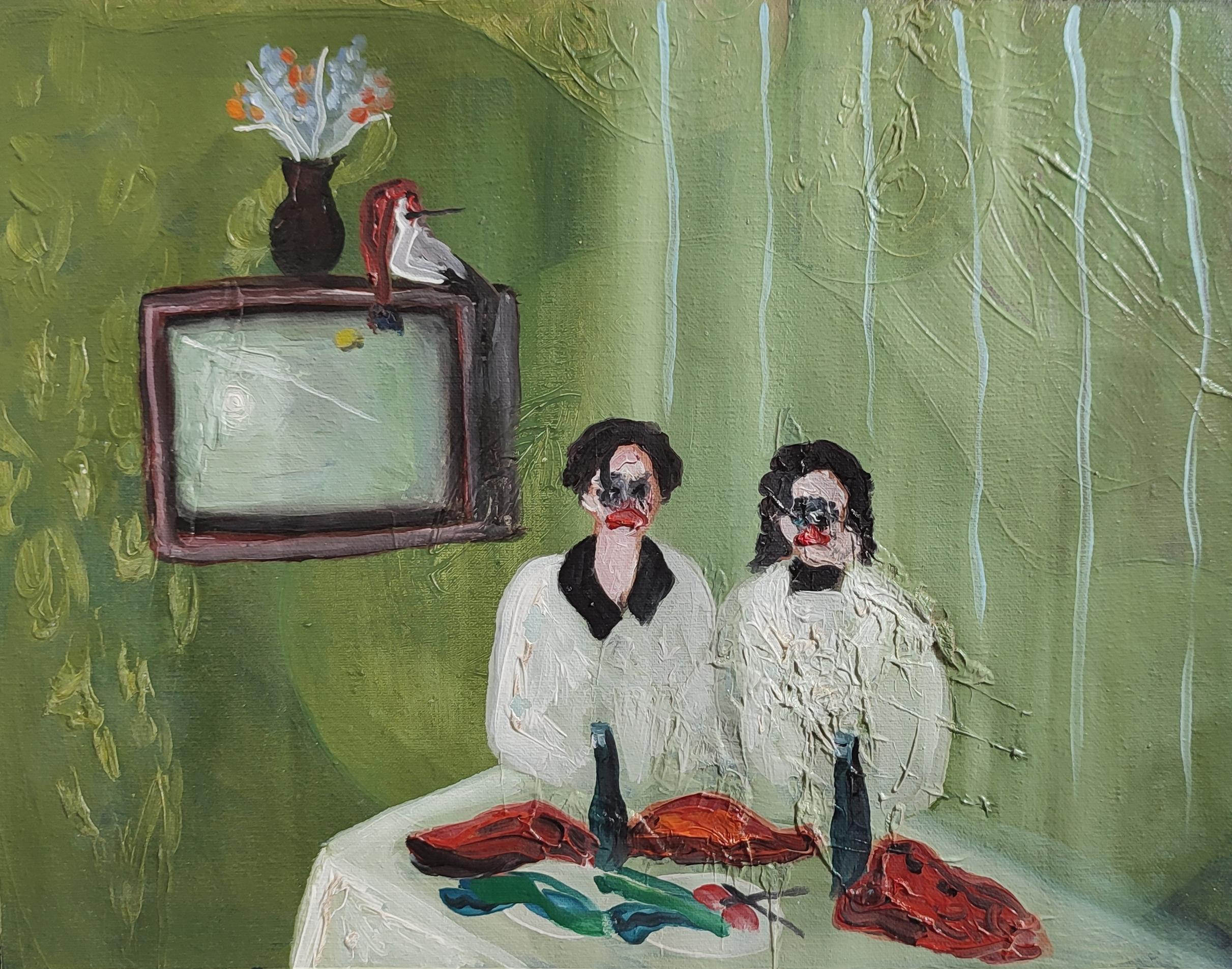 Huile sur toile

Elene Melikidze est une artiste géorgienne née en 1999 qui vit et travaille à Tbilissi, en Géorgie. Elle a commencé à peindre dès l'enfance sur différents supports. Elle est également critique de cinéma. L'artiste travaille