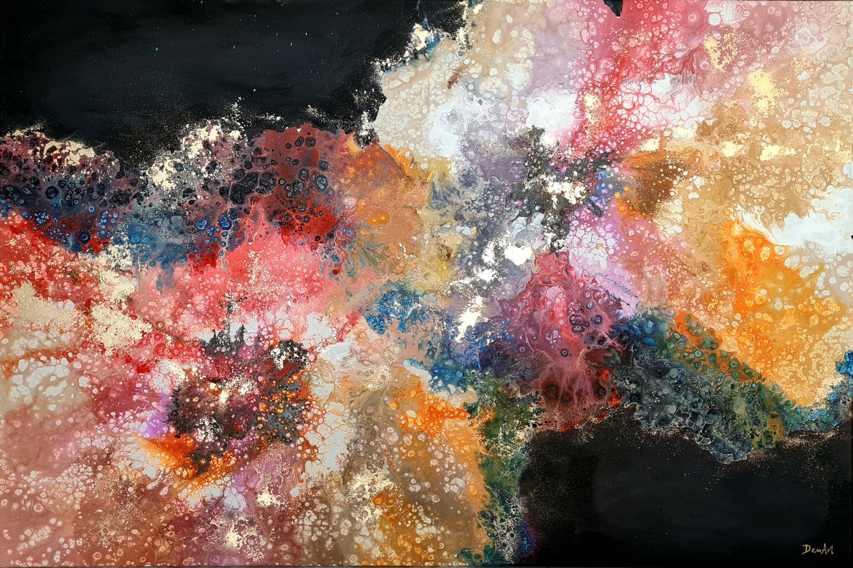 Flora oscura, Pintura, Acrílico sobre lienzo - Painting de Eleni  Denart