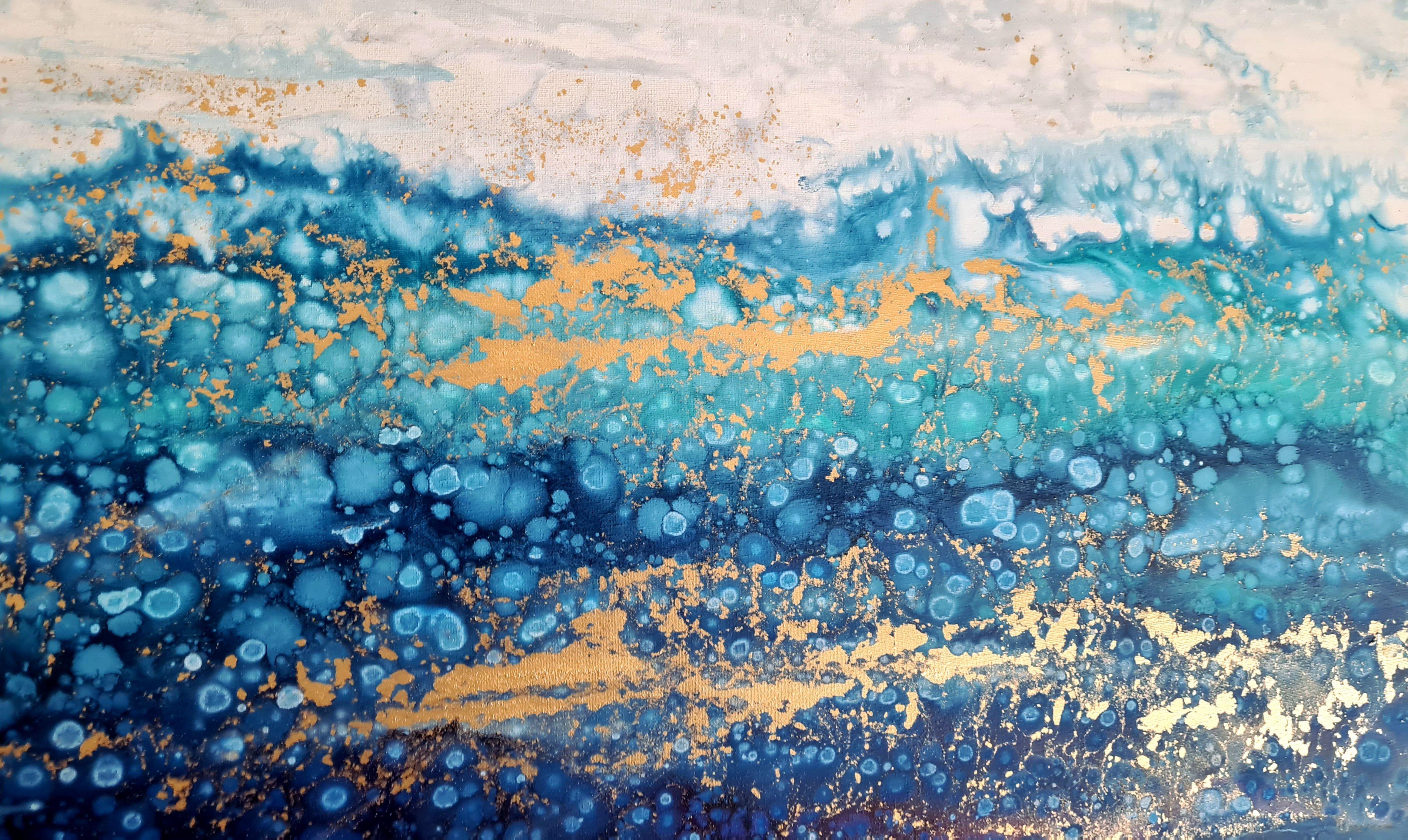 Folegandros, Gemälde, Acryl auf Leinwand im Angebot 1