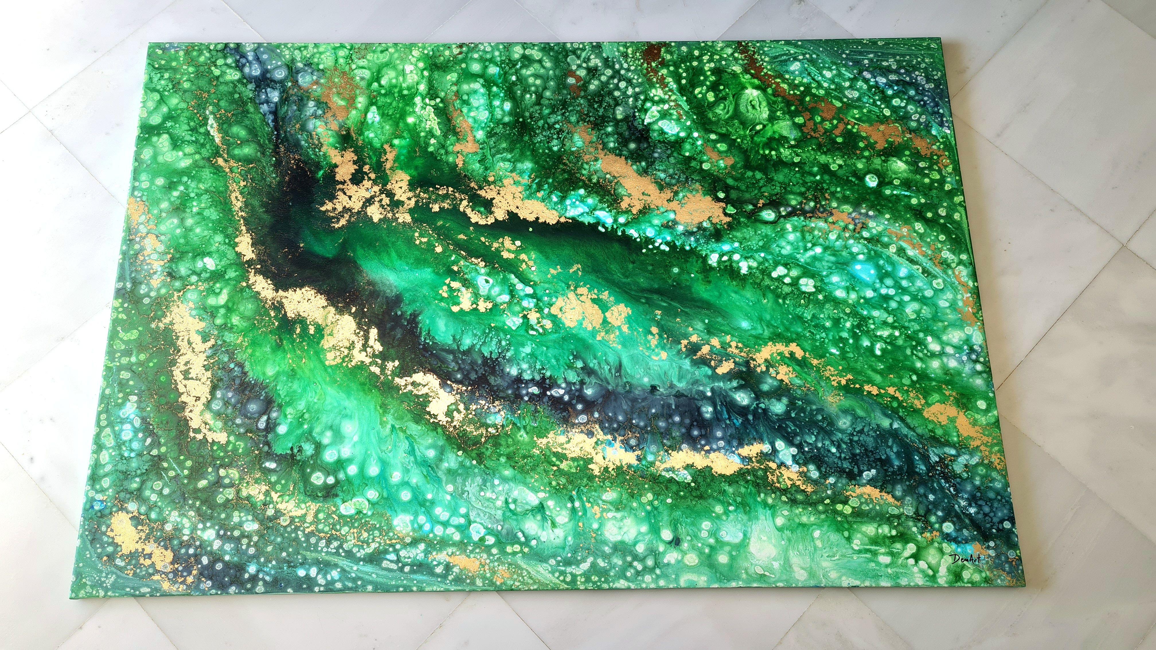 Ocean of Emeralds, Painting, Acrylic on Canvas 1