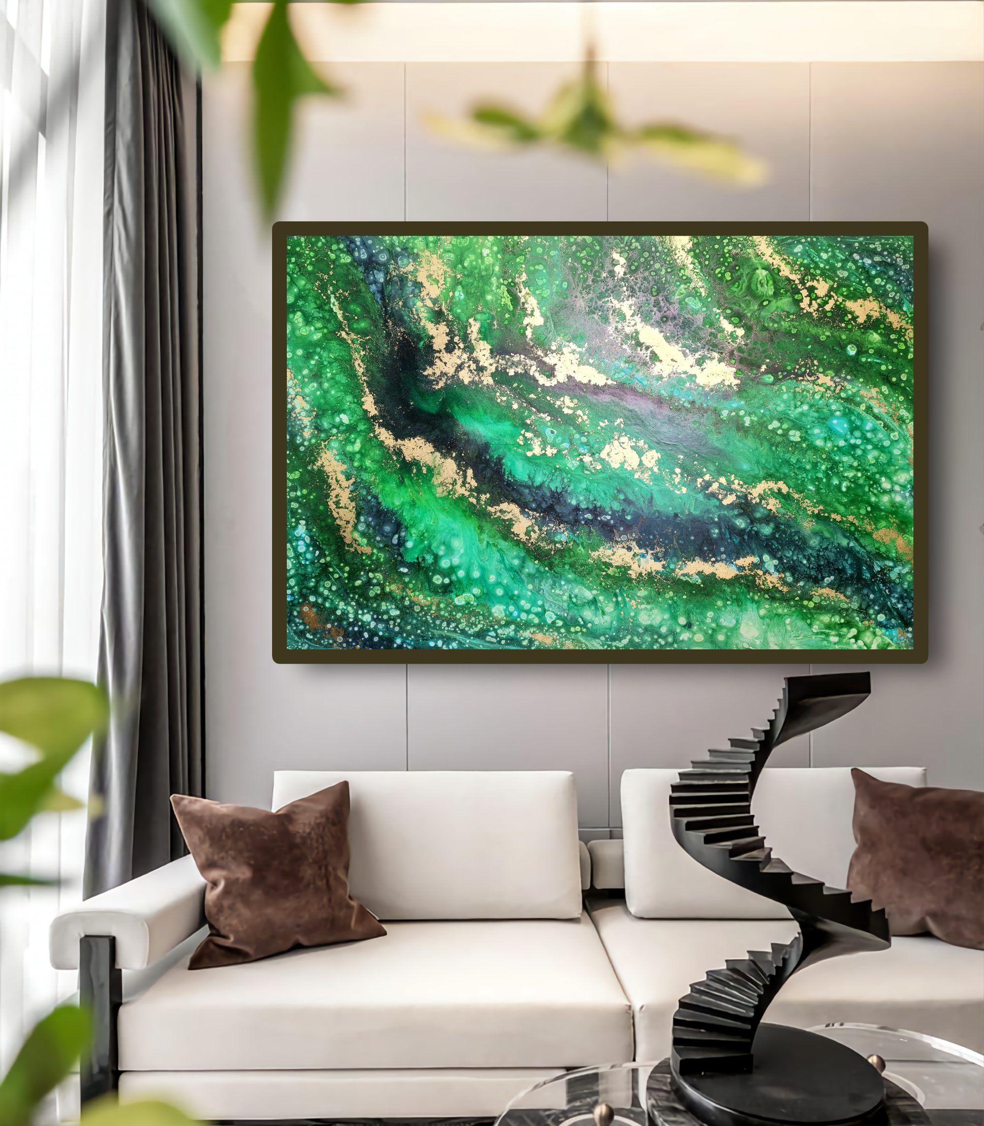 Ocean of Emeralds, Painting, Acrylic on Canvas 2