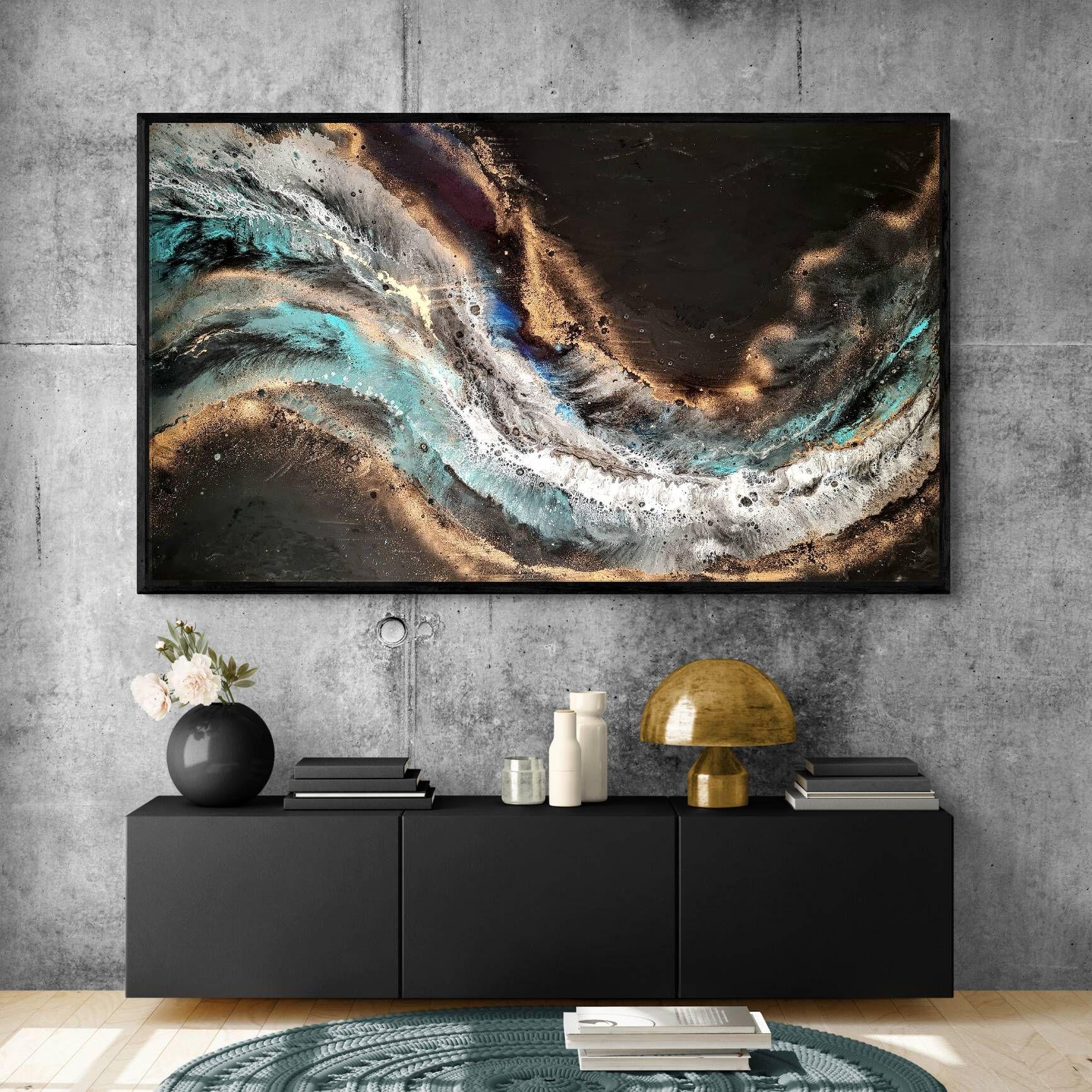 Ouranos, peinture, acrylique sur toile - Painting de Eleni  Denart