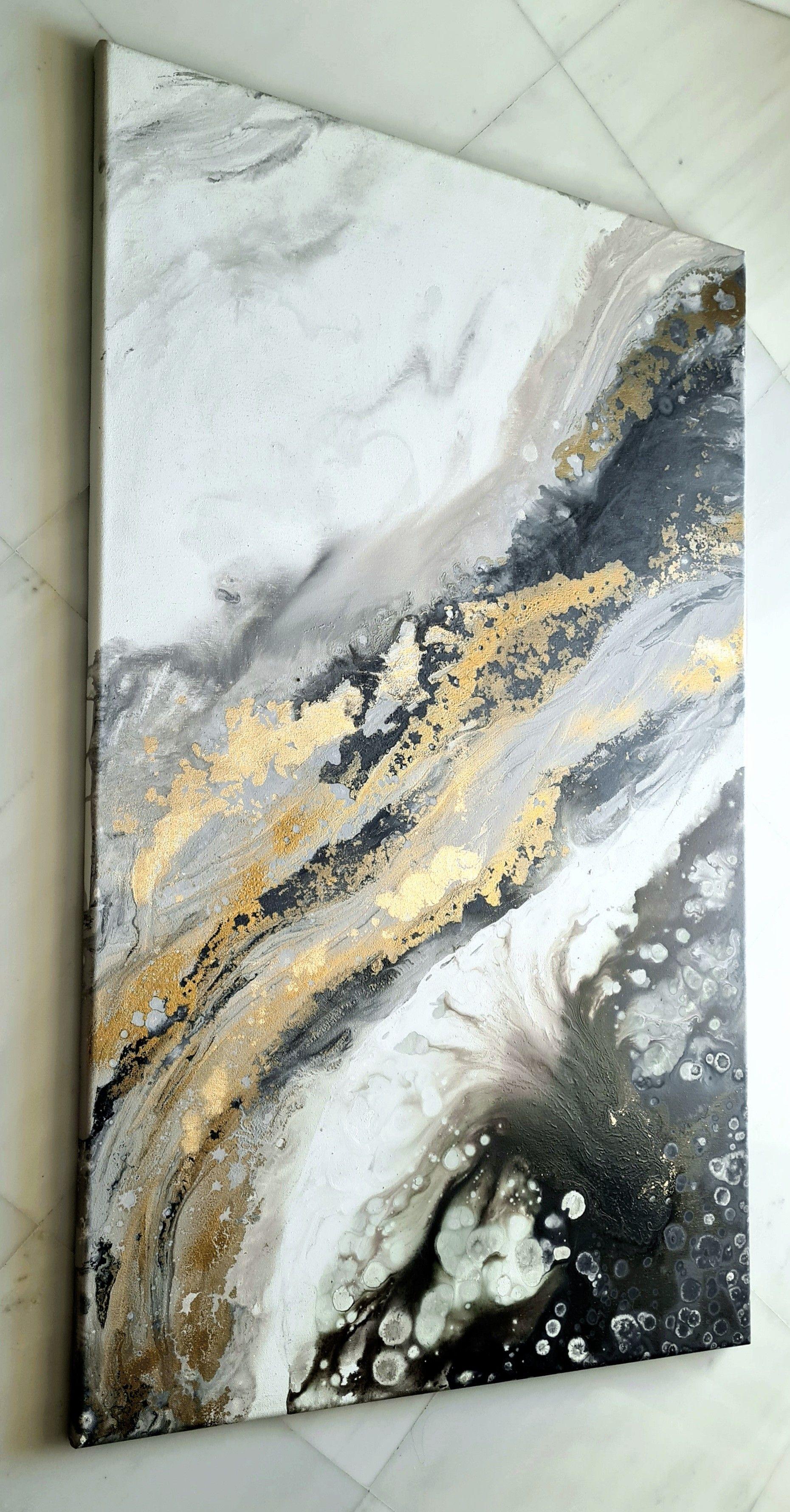 Argos, Pittura, Acrilico su tela - Abstract Painting Beige di Eleni Denart