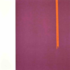 Green Cosmos - Dark Violet - Lithograph by Eleni Zerva - 1971