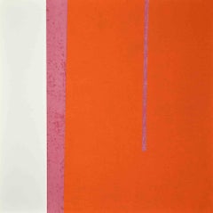 Cosmos vert - Orange - Lithographie d'Elean Zerva - 1971
