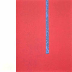 Cosmos Verde - Rojo - Litografía de Eleni Zerva - 1971