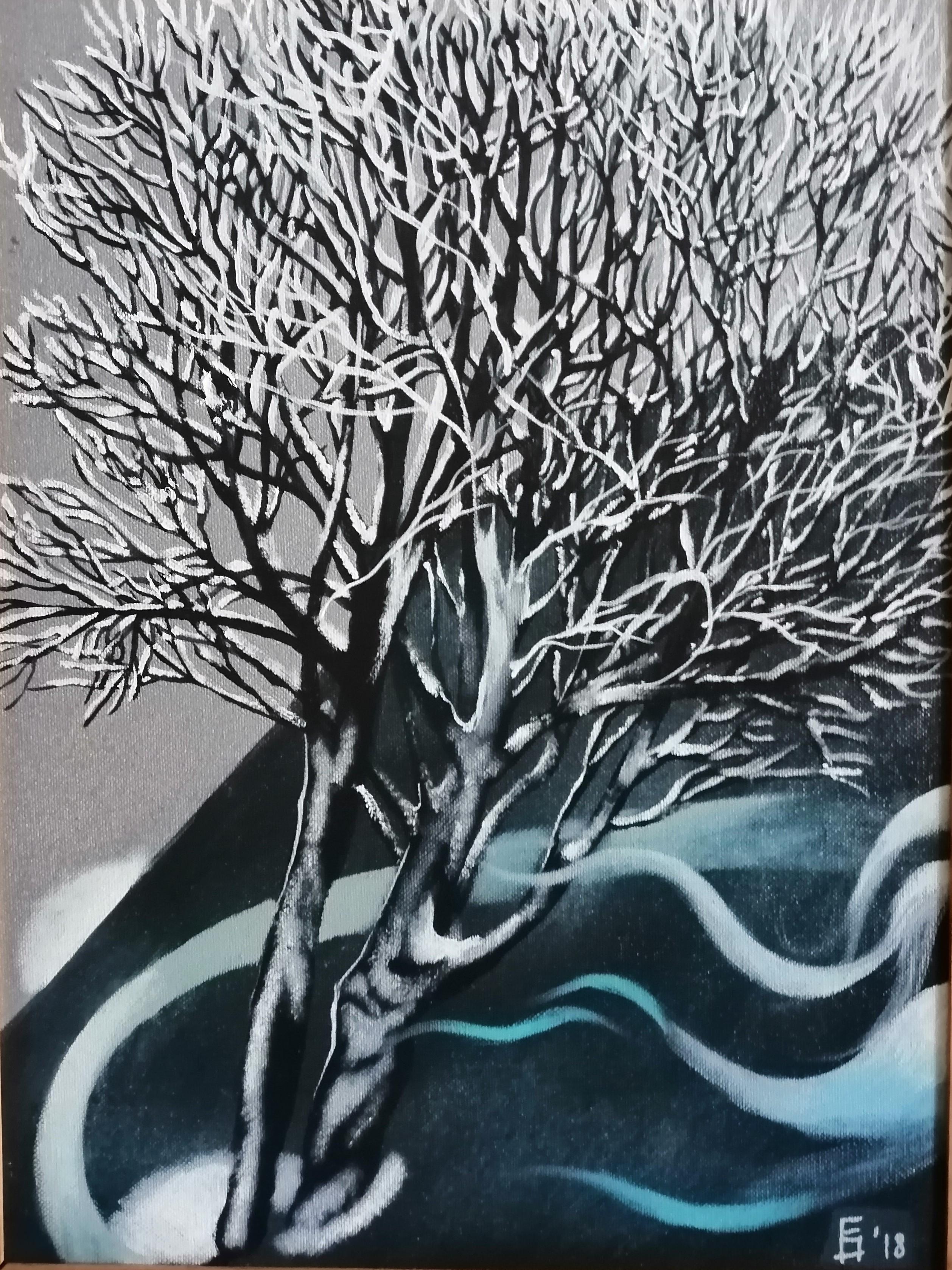 winter tree paintings
