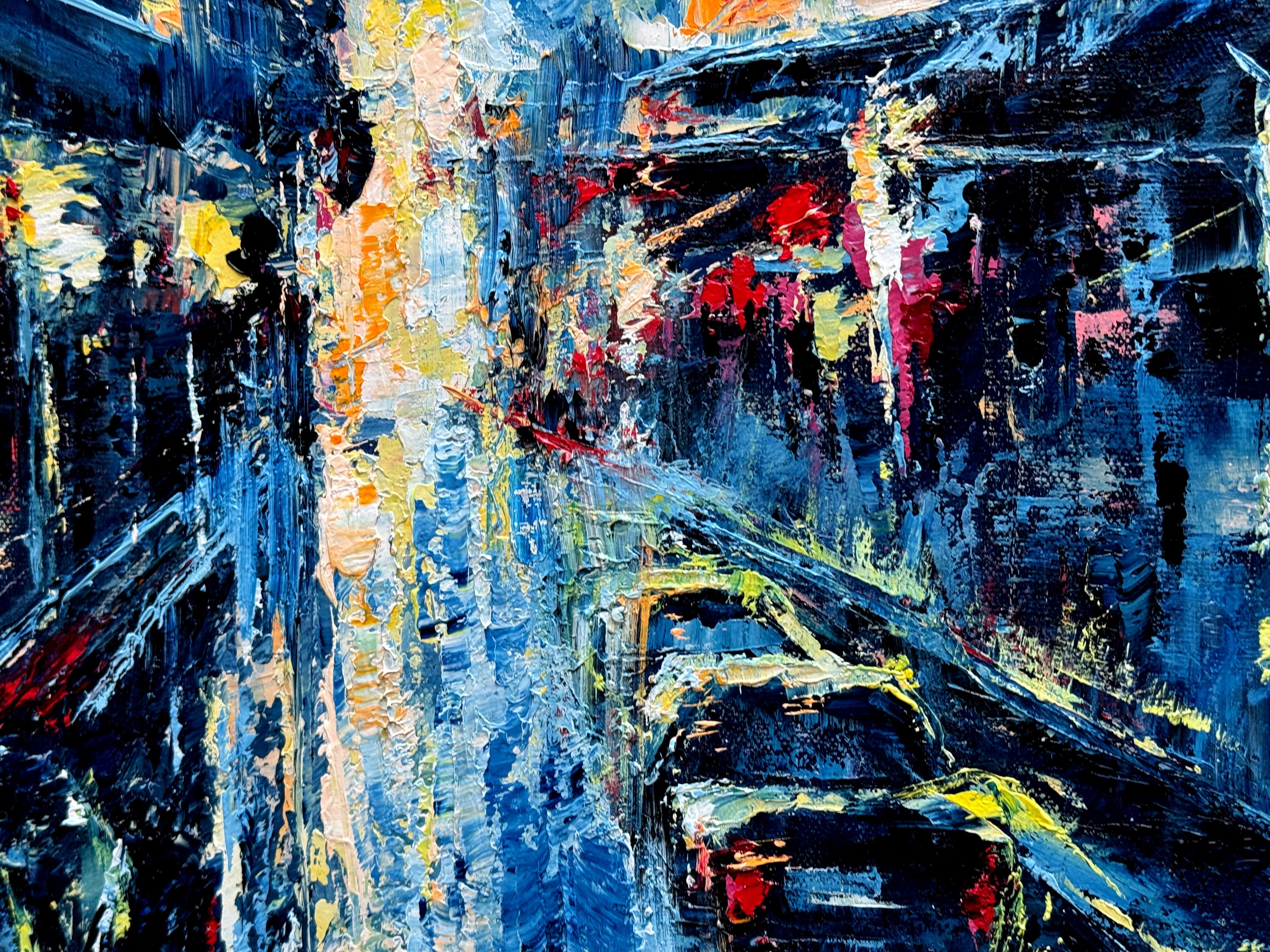 Von Rainy Night (Blau), Abstract Painting, von Eleonora Taranova