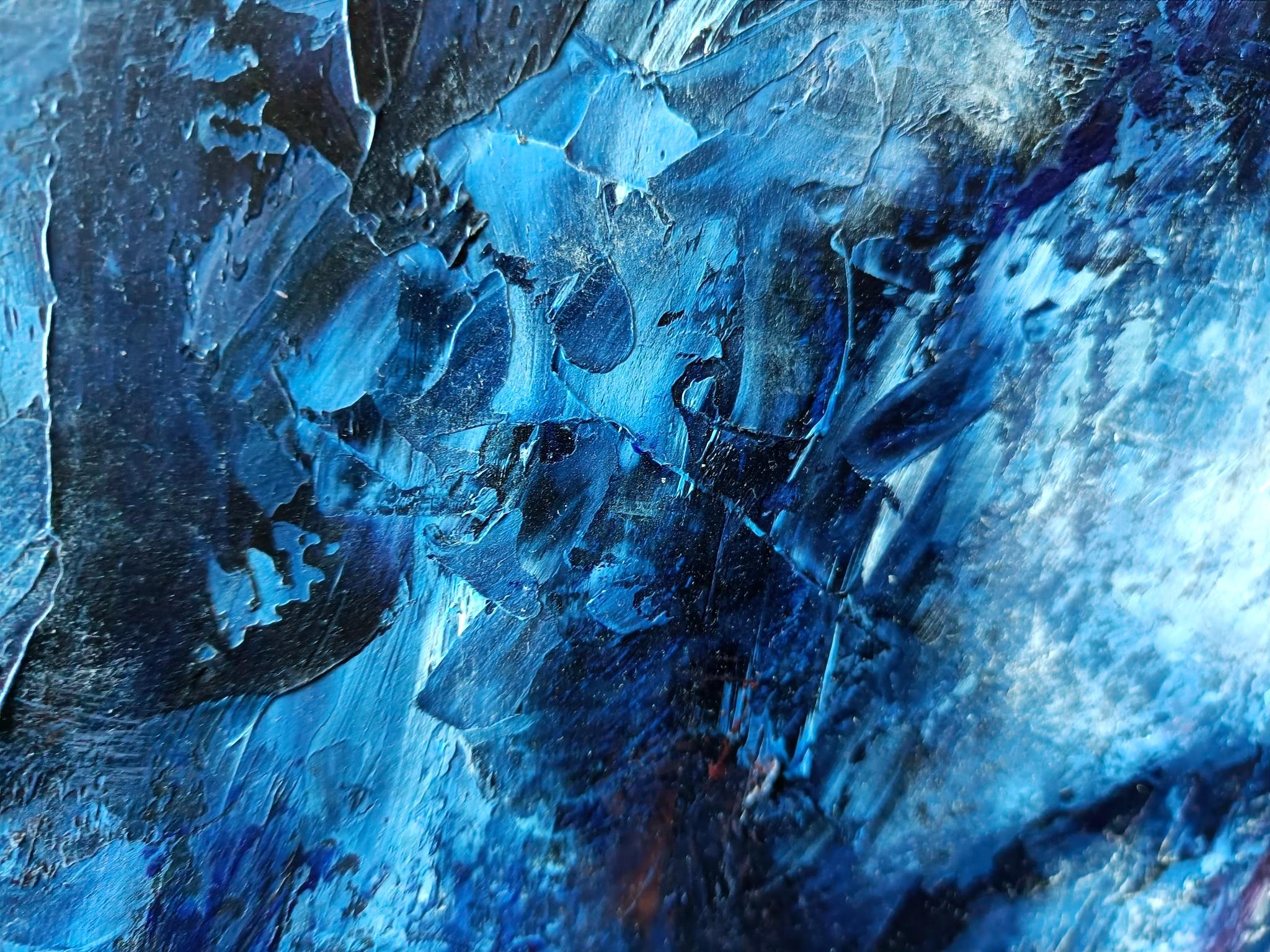 Devotion - Blue Figurative Painting by Eleonora Taranova