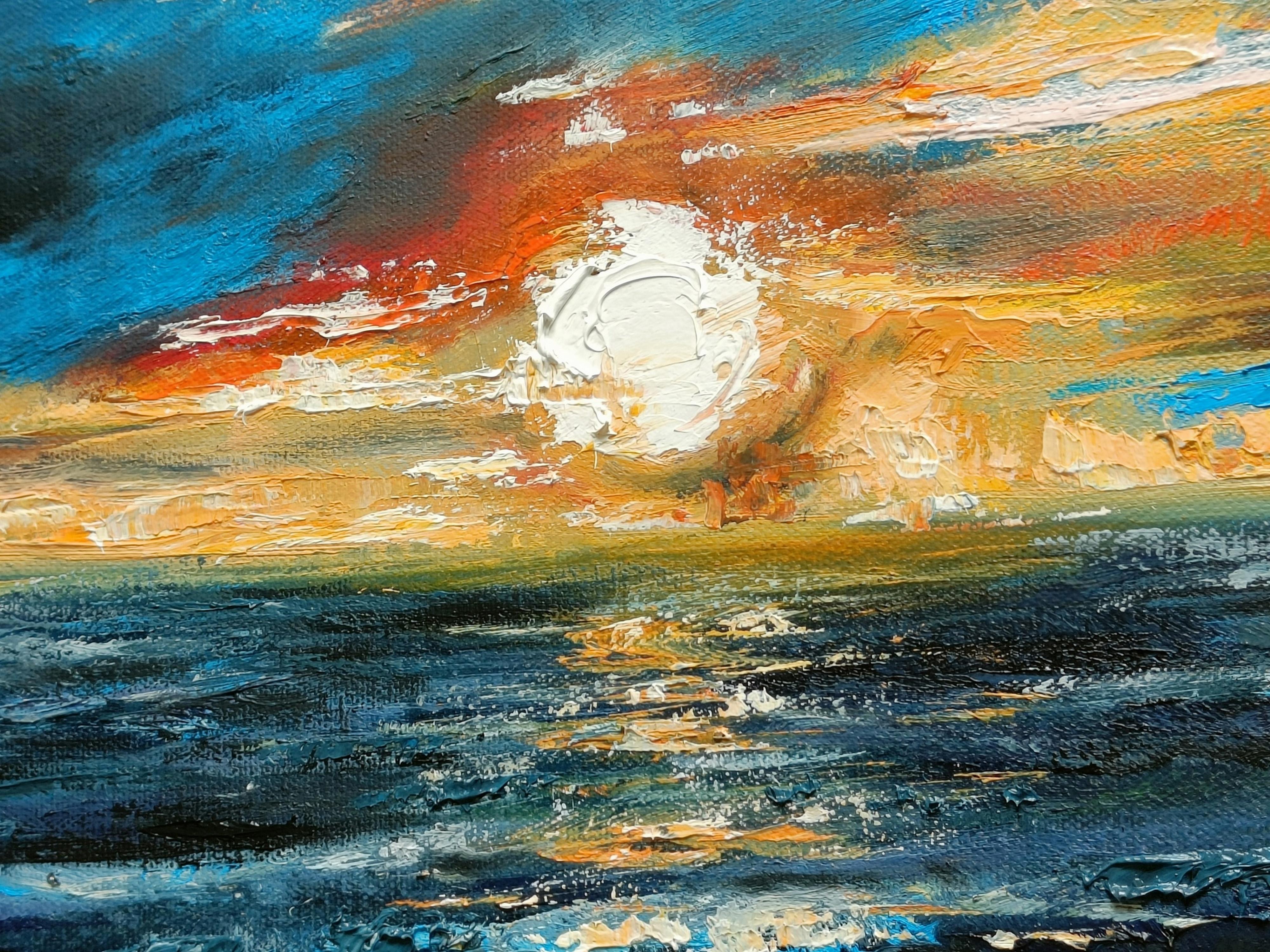 Nordischer Pfad. Sonnenuntergang – Painting von Eleonora Taranova