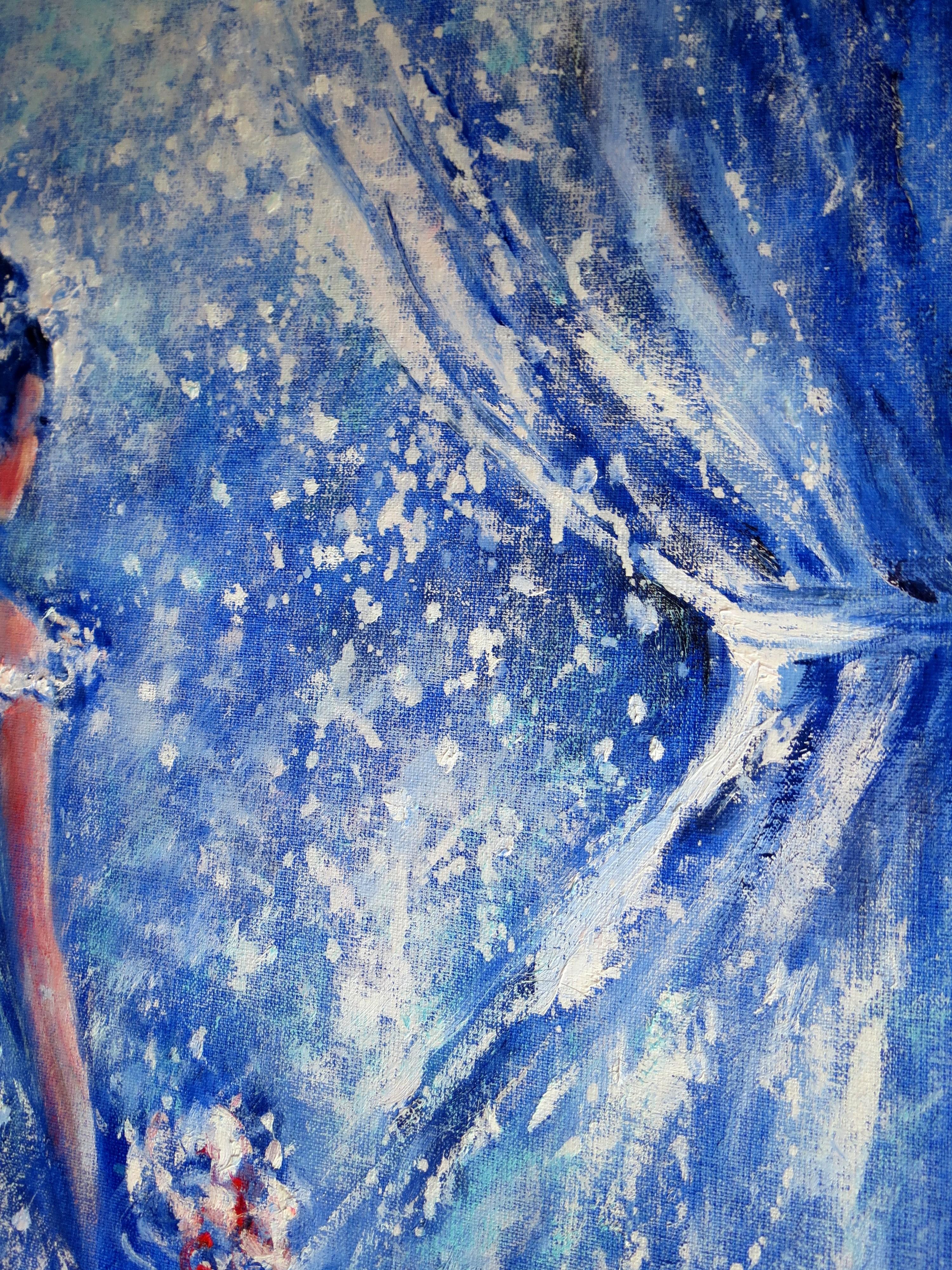 Die Braut (Blau), Figurative Painting, von Eleonora Taranova
