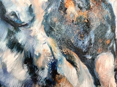 Vitality Oil Painting on Canvas, Impressionist Style, 2010s, Unframed