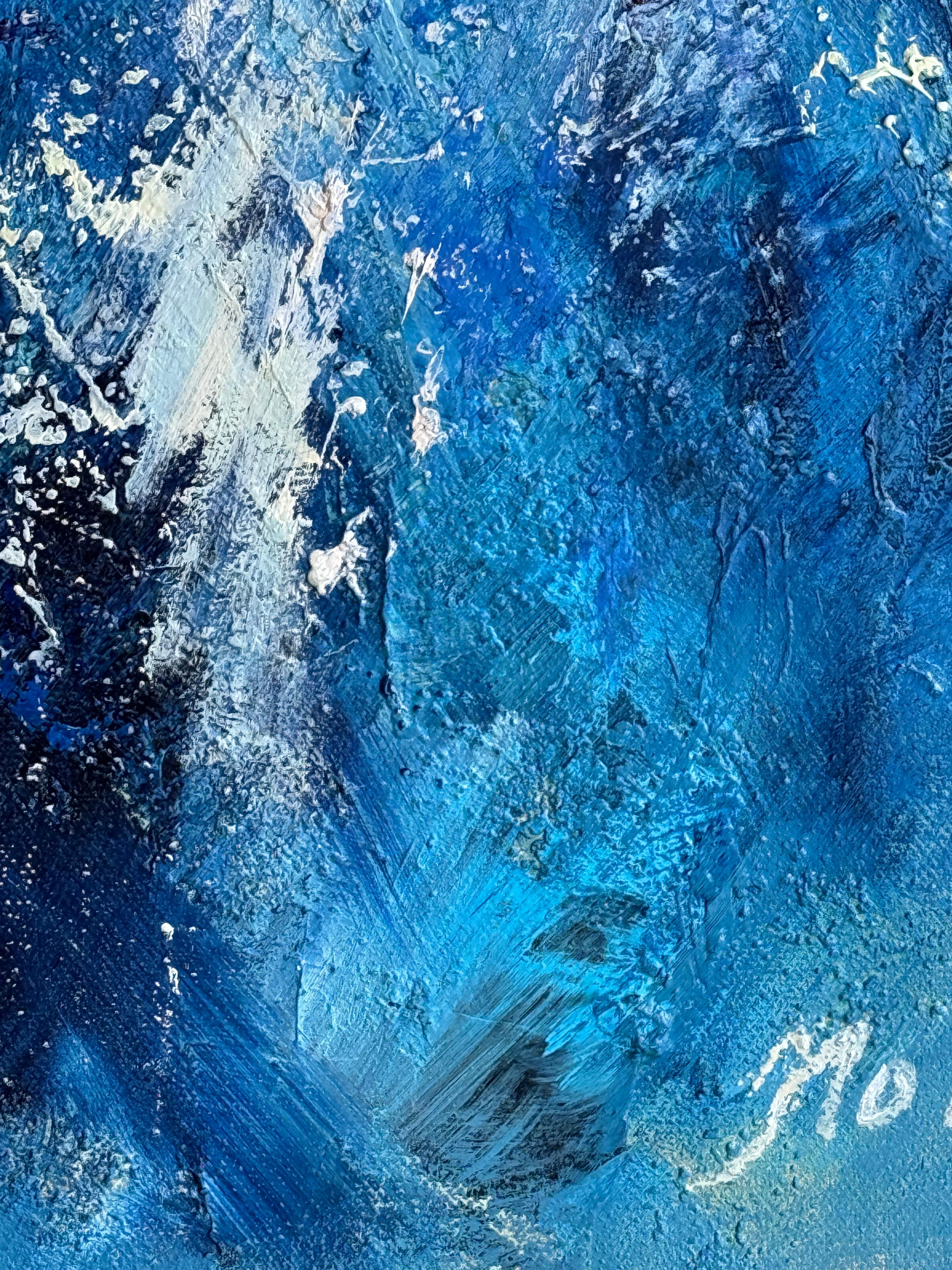 Ritratto del cavallo bianco - Animal Painting Blu di Eleonora Taranova