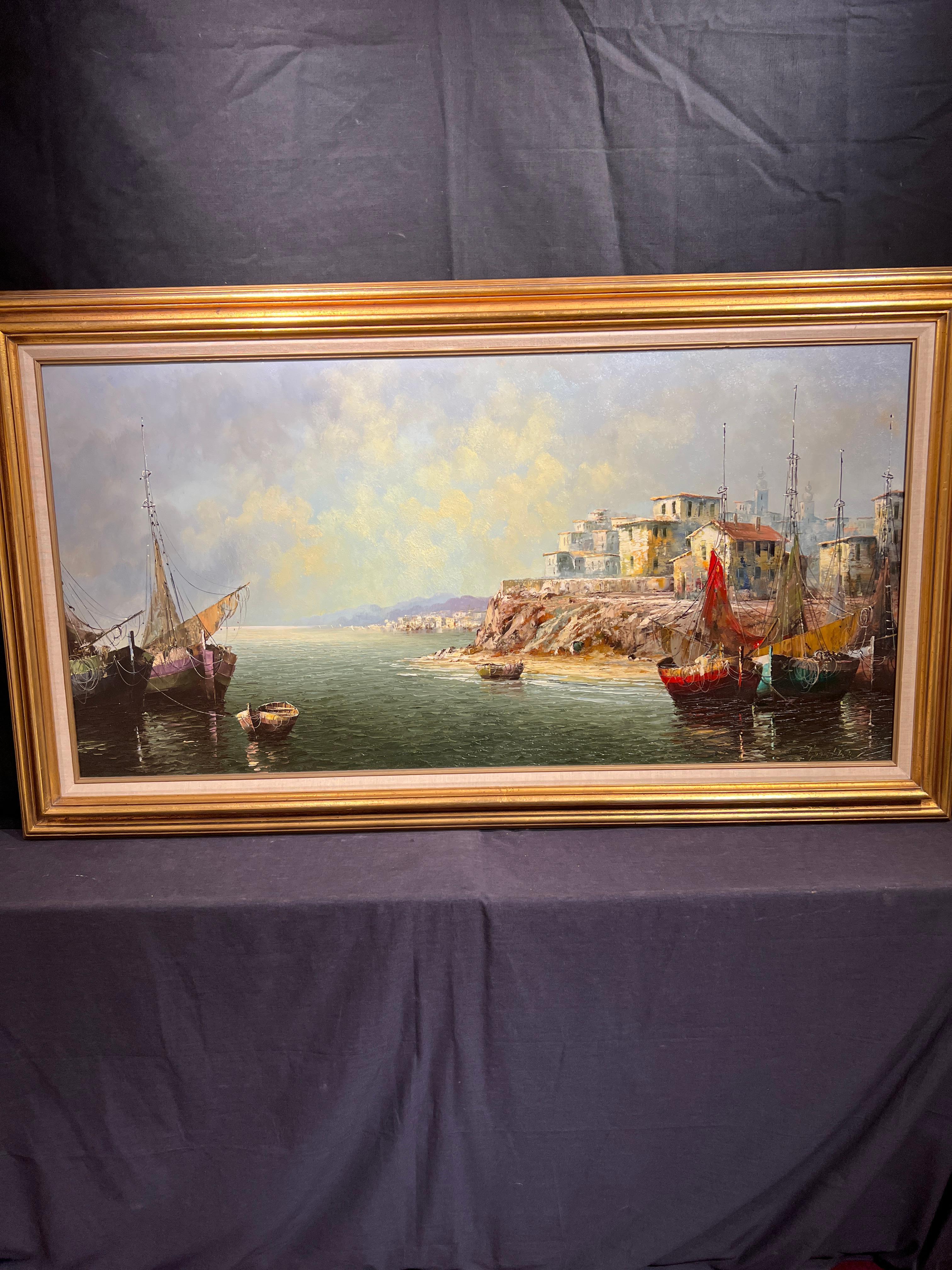 Porto tranquillo - Painting Land di Eleonore Guinther