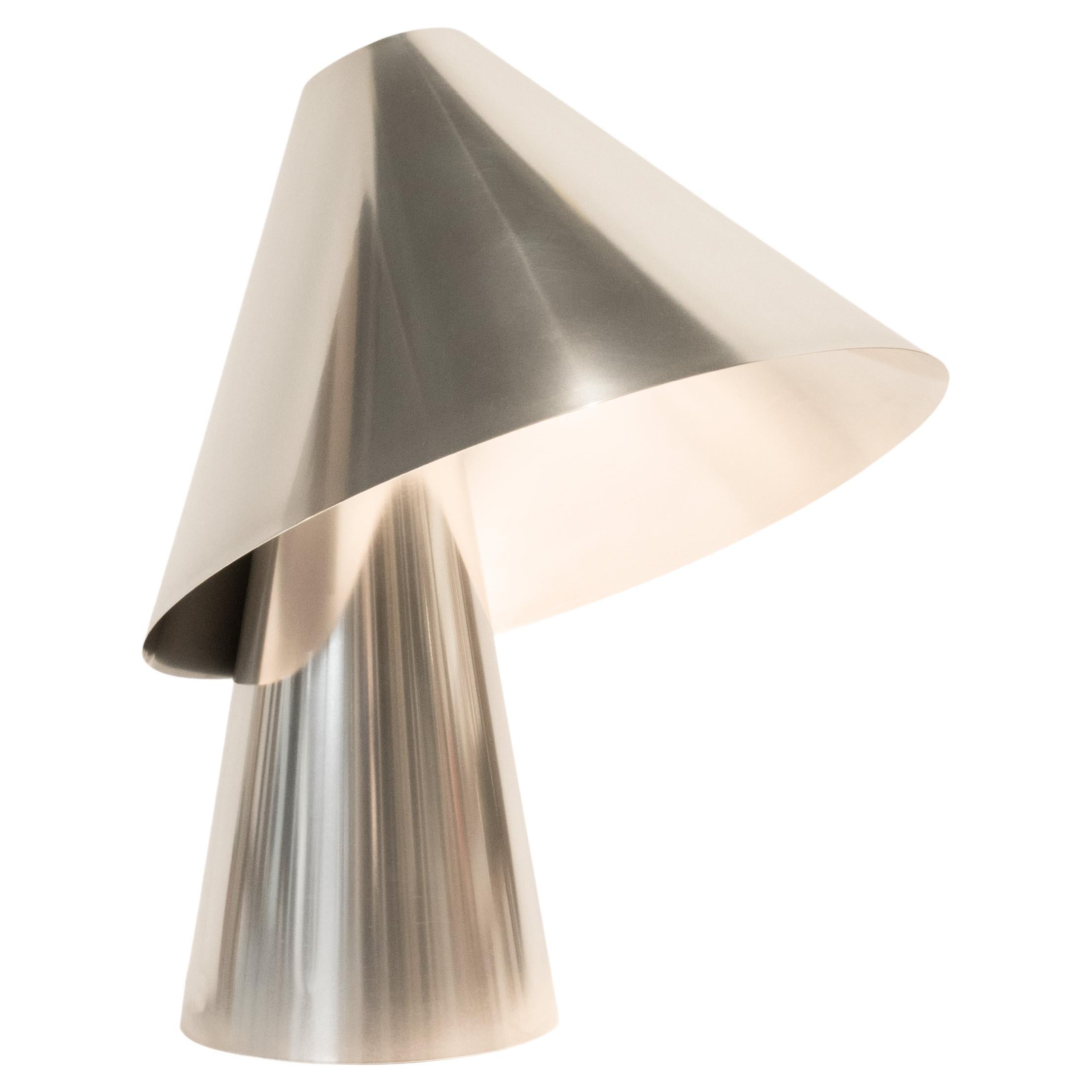 "Elepé Plata Large" Table Lamp by Luis Marie Studio, Hand-Polished Aluminium