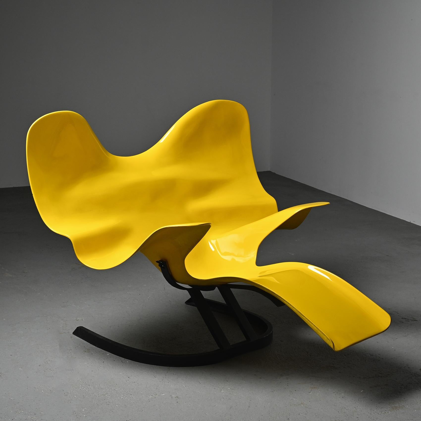 The Elephant armchair, conceived by the French artist Bernard Rancillac, embodies a captivating fusion of contemporary art and functional design. Inspired by the pop-art aesthetic of the 1960s, its bold lines and elegant silhouette transcend the