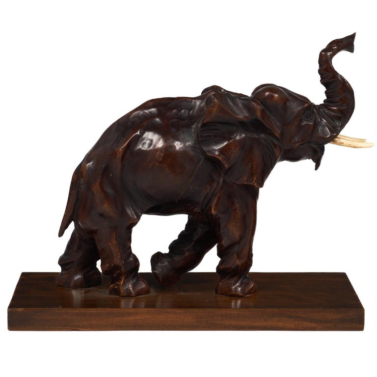 Elephant Art Deco Period Sculpture For Sale at 1stdibs