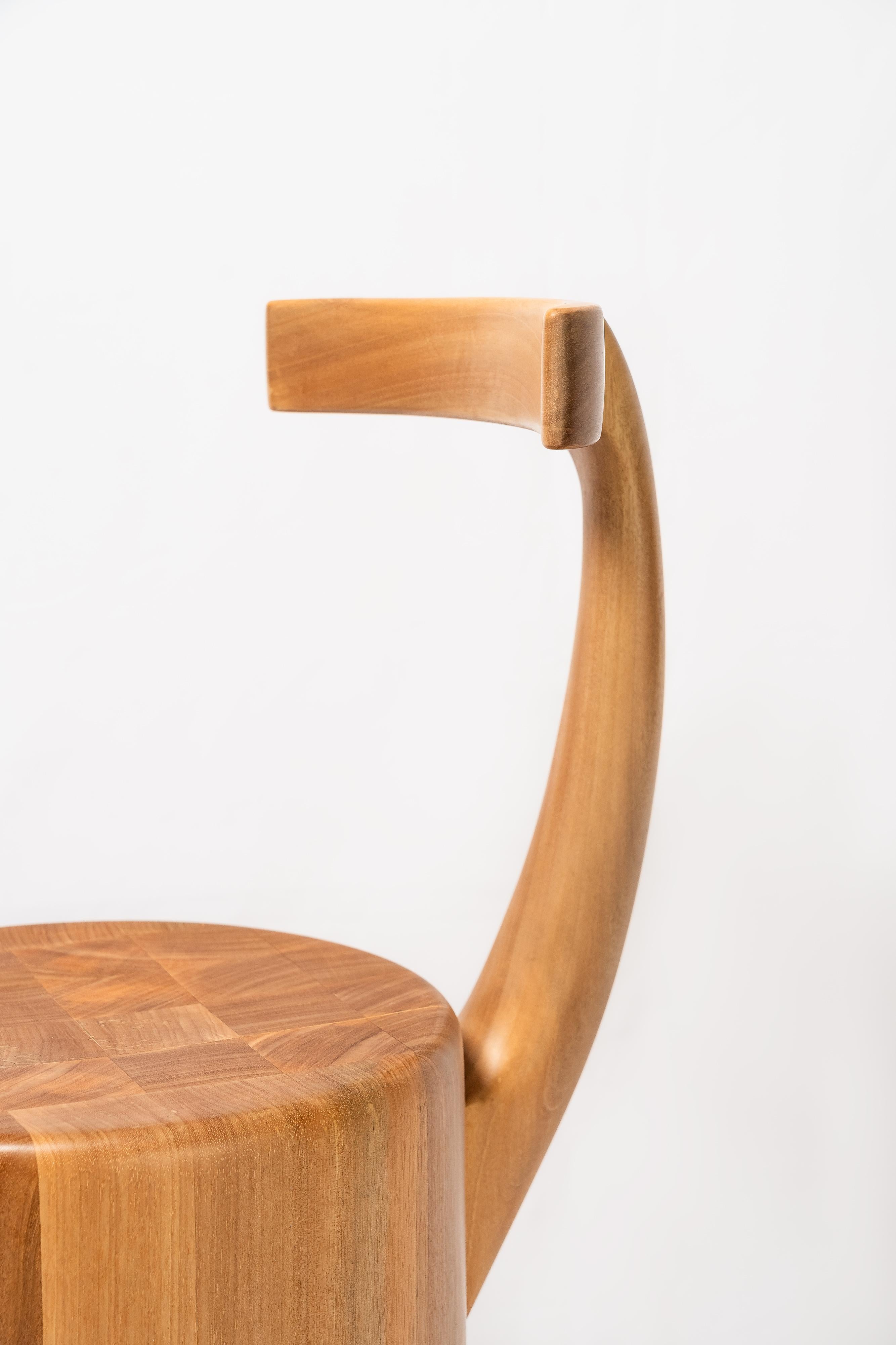 Modern contemporary chair, inspired by an elephant, handmade from solid Brazilian wood For Sale