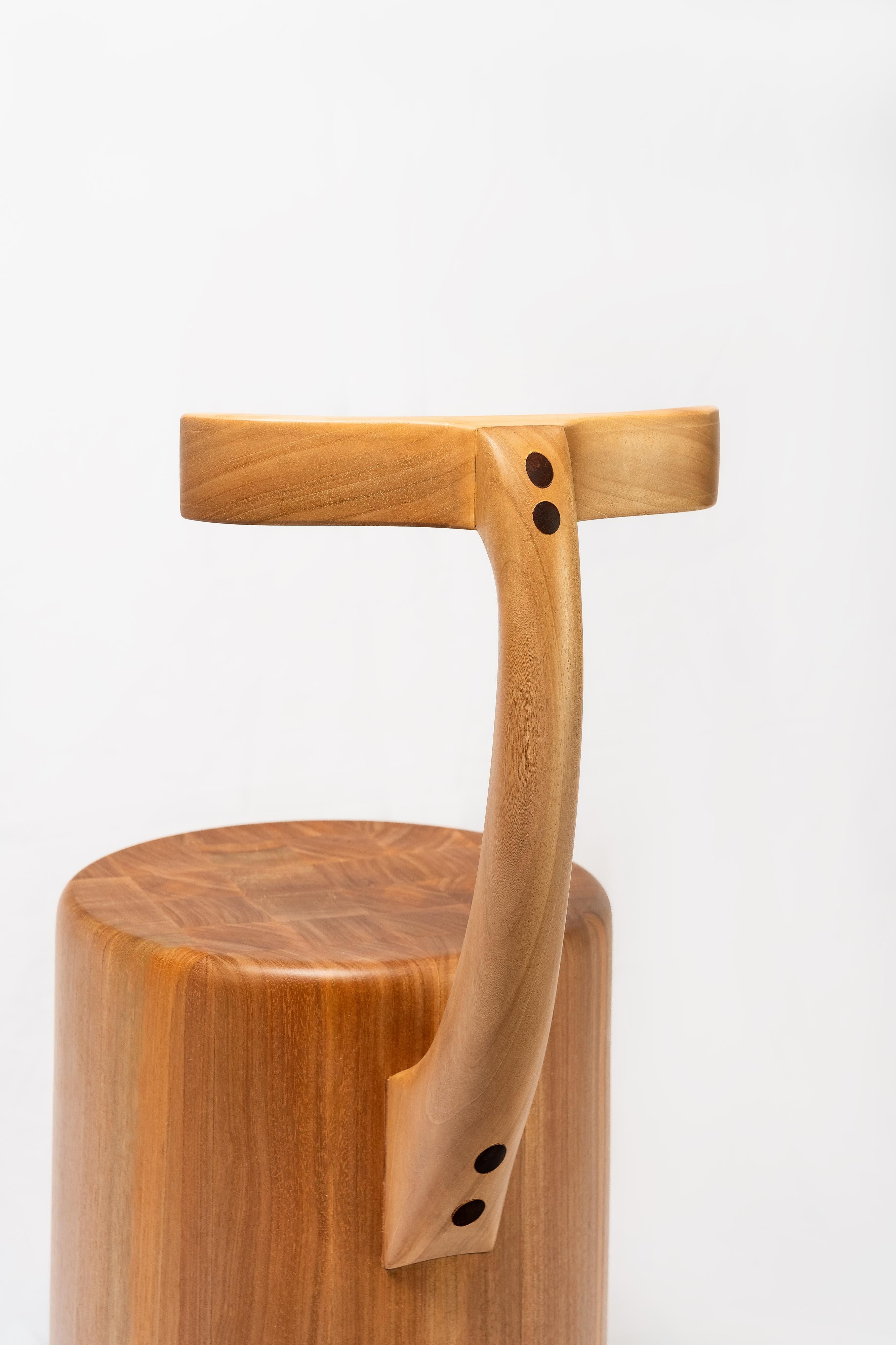 Hardwood contemporary chair, inspired by an elephant, handmade from solid Brazilian wood For Sale