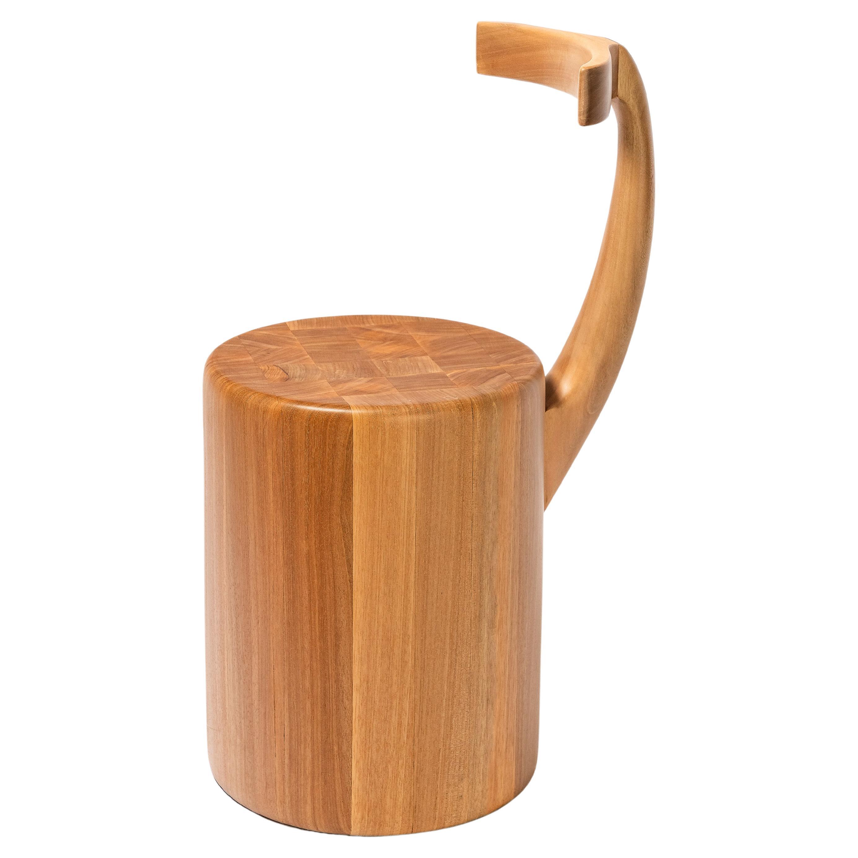 contemporary chair, inspired by an elephant, handmade from solid Brazilian wood For Sale