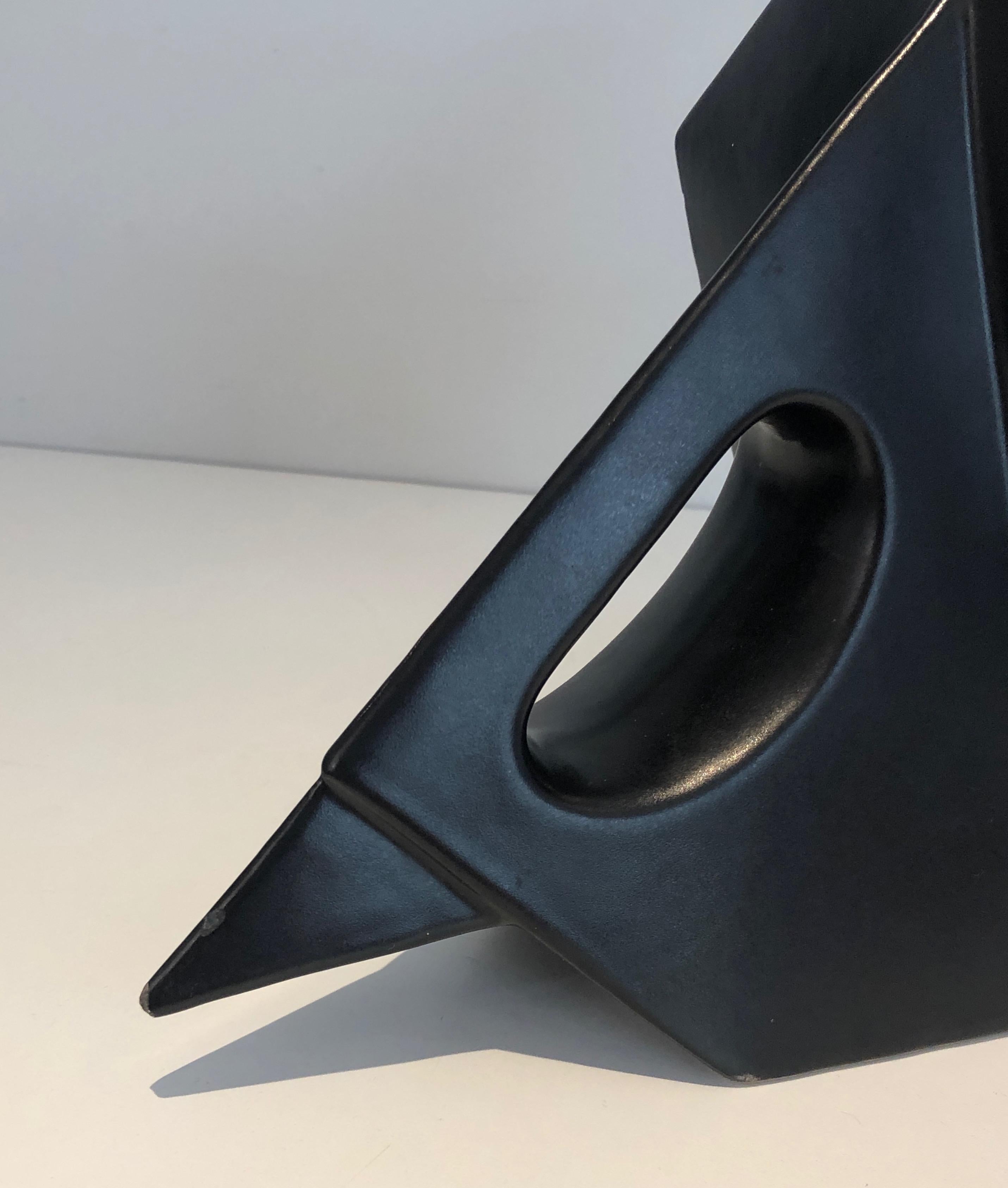 Eléphant en céramique noire Picher en vente 2