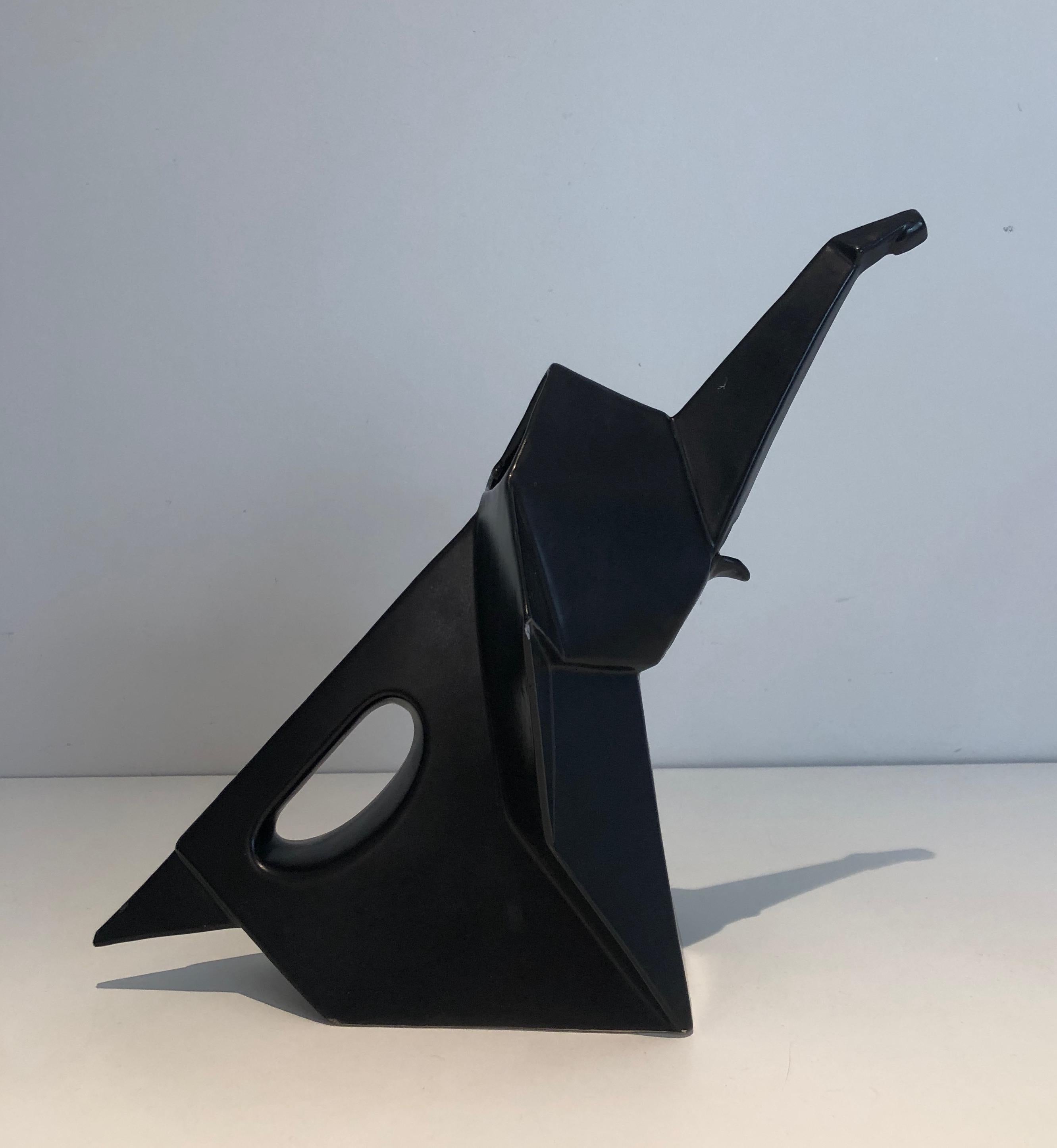 Eléphant en céramique noire Picher en vente 12