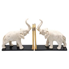 Vintage Elephant Bookends, 1970s