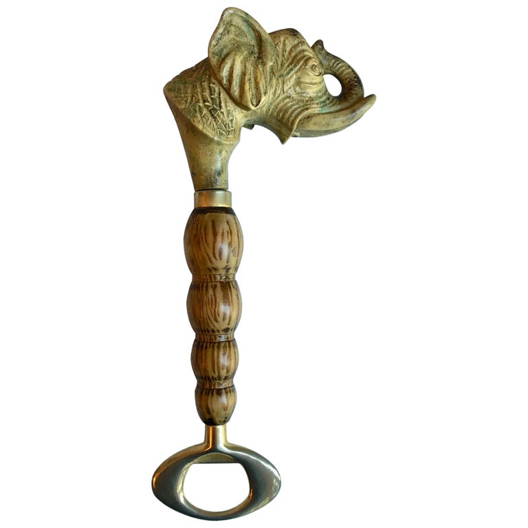 Elephant Brass Bottle Wine Opener For Sale at 1stDibs