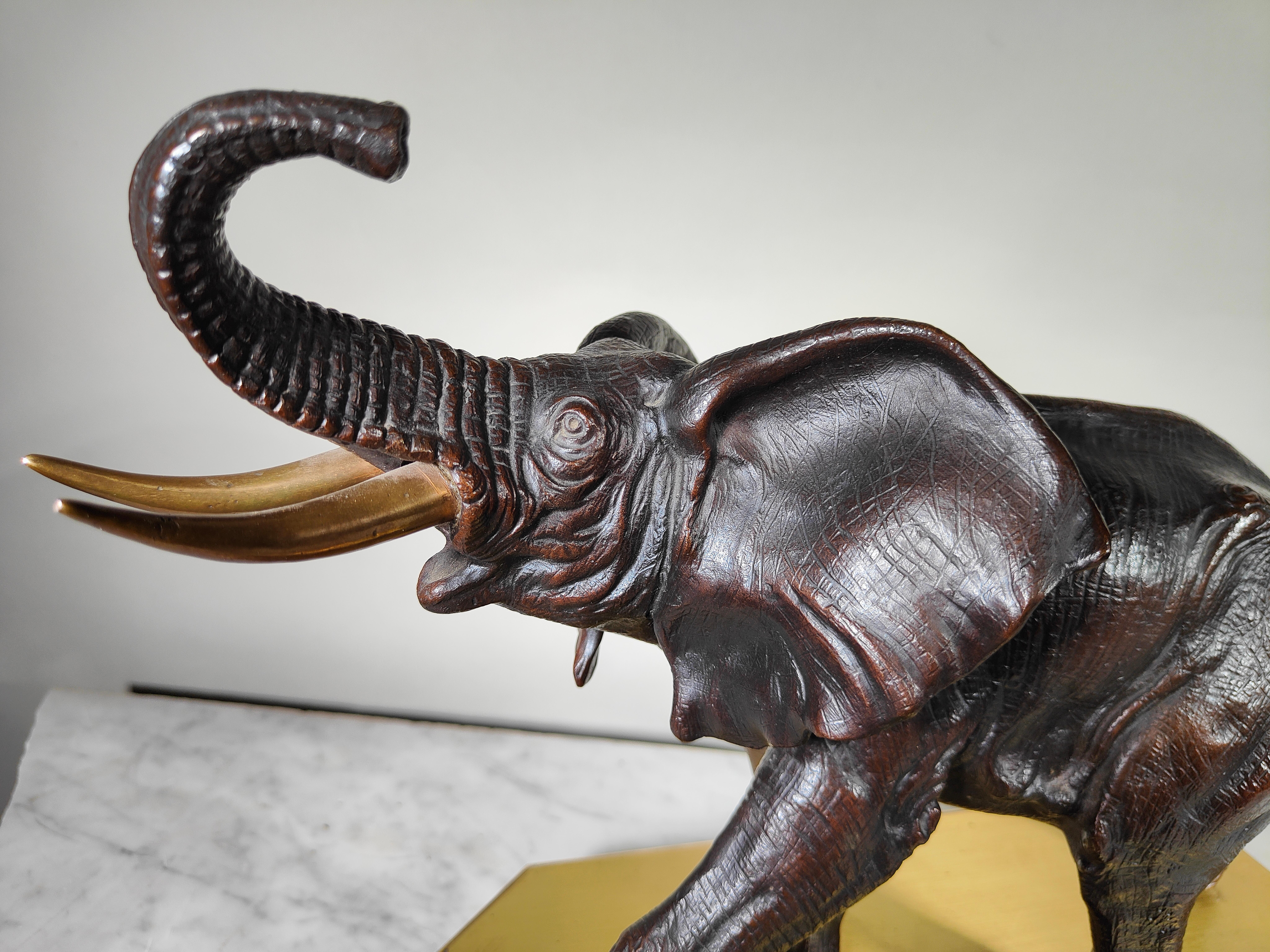Elephant Bronze Sculpture Art Deco Early 20th Century 9