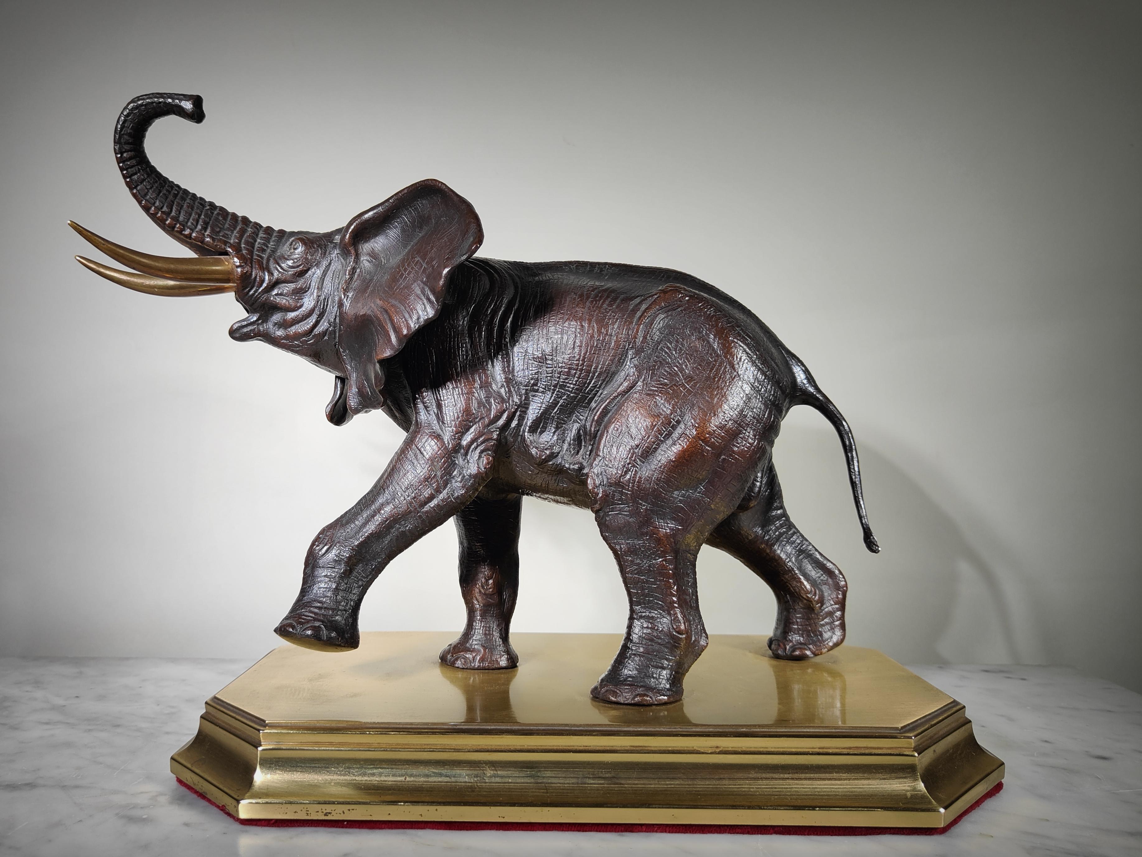 Mid-20th Century Elephant Bronze Sculpture Art Deco Early 20th Century