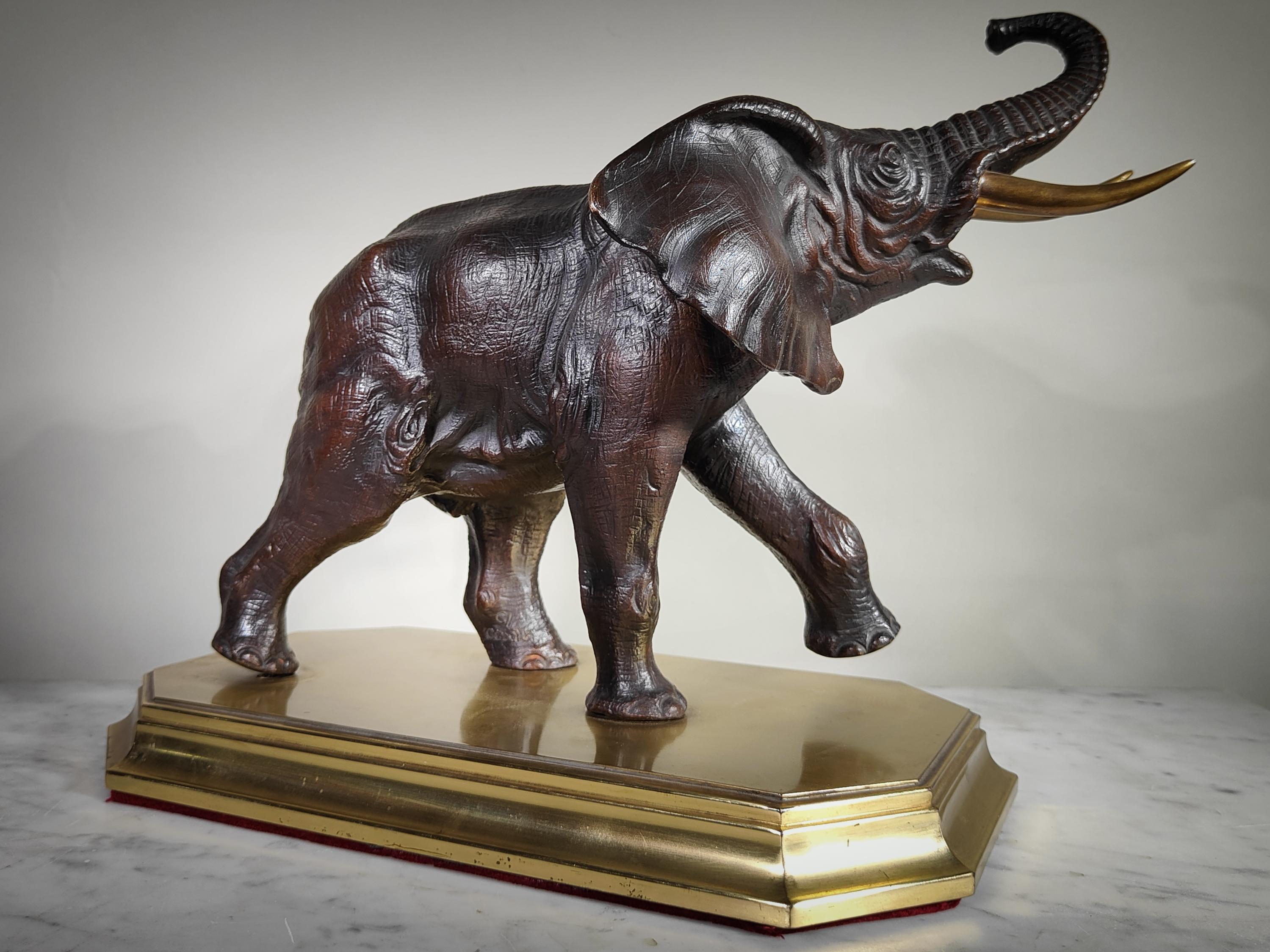 Elephant Bronze Sculpture Art Deco Early 20th Century For Sale at 1stDibs