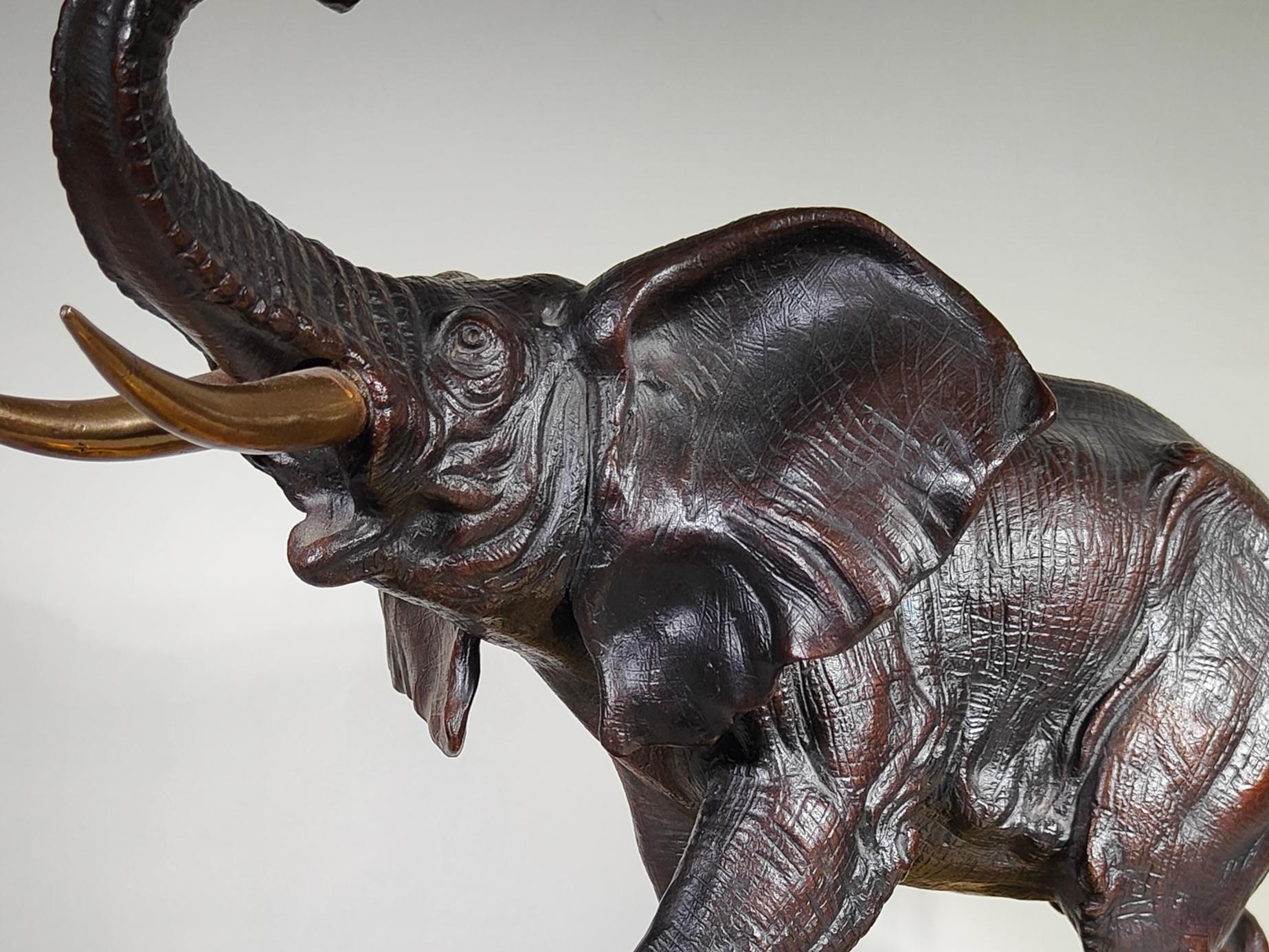 Elephant Bronze Sculpture Art Deco Early 20th Century 3