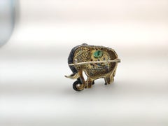 Elephant Brooch with Sapphire
