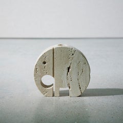 Elephant Candle Holder in Travertine by Fratelli Mannelli