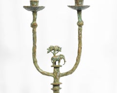 Elephant Candlestick in Bronze Verdigris