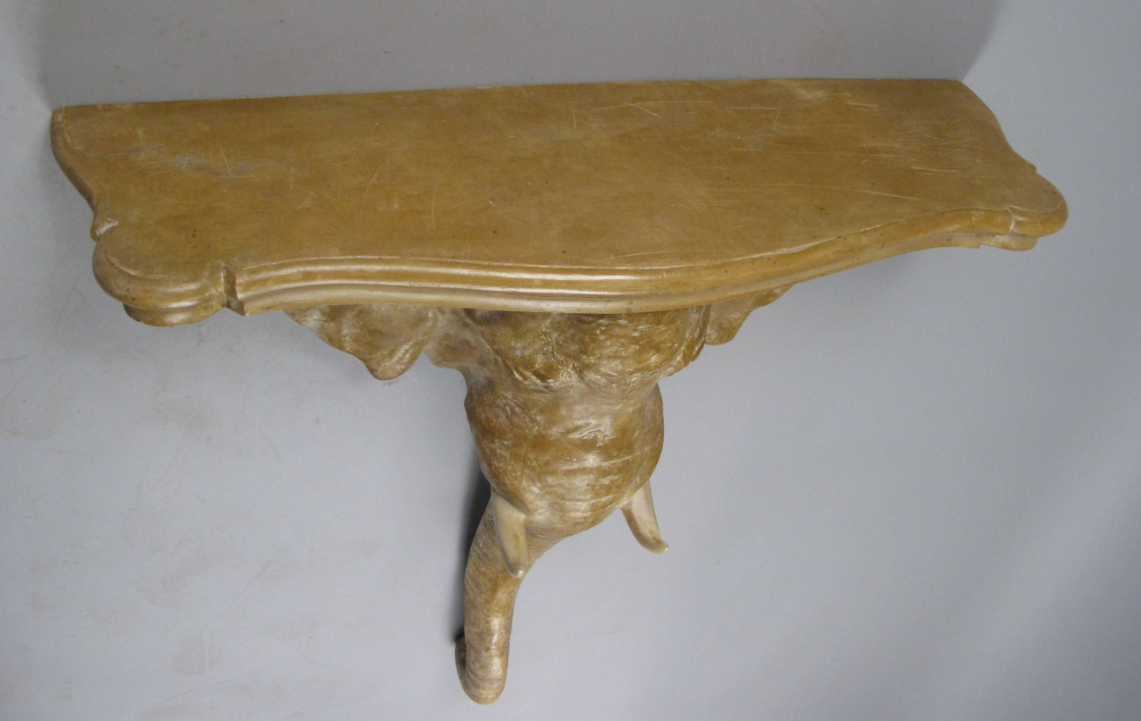 Late 20th Century Elephant Console Table and Tusk Mirror by Chapman