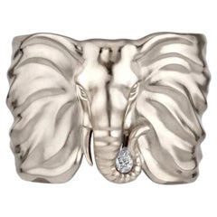 Elephant Cuff Bracelet, White Gold by MAZARIN