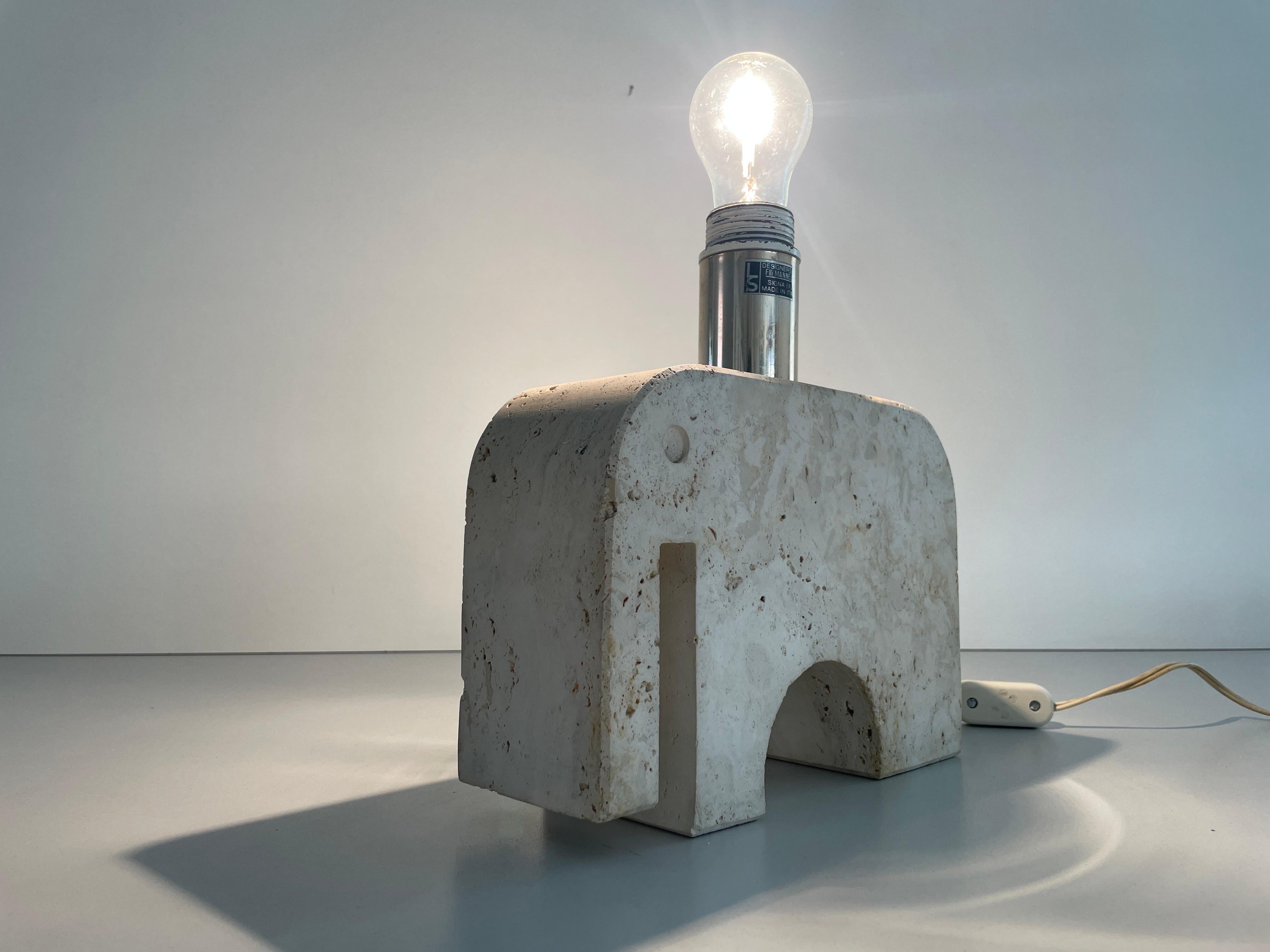 Travertin-Tischlampe im Elefantendesign von Fratelli Mannelli, Italien, 1970er Jahre im Angebot 4