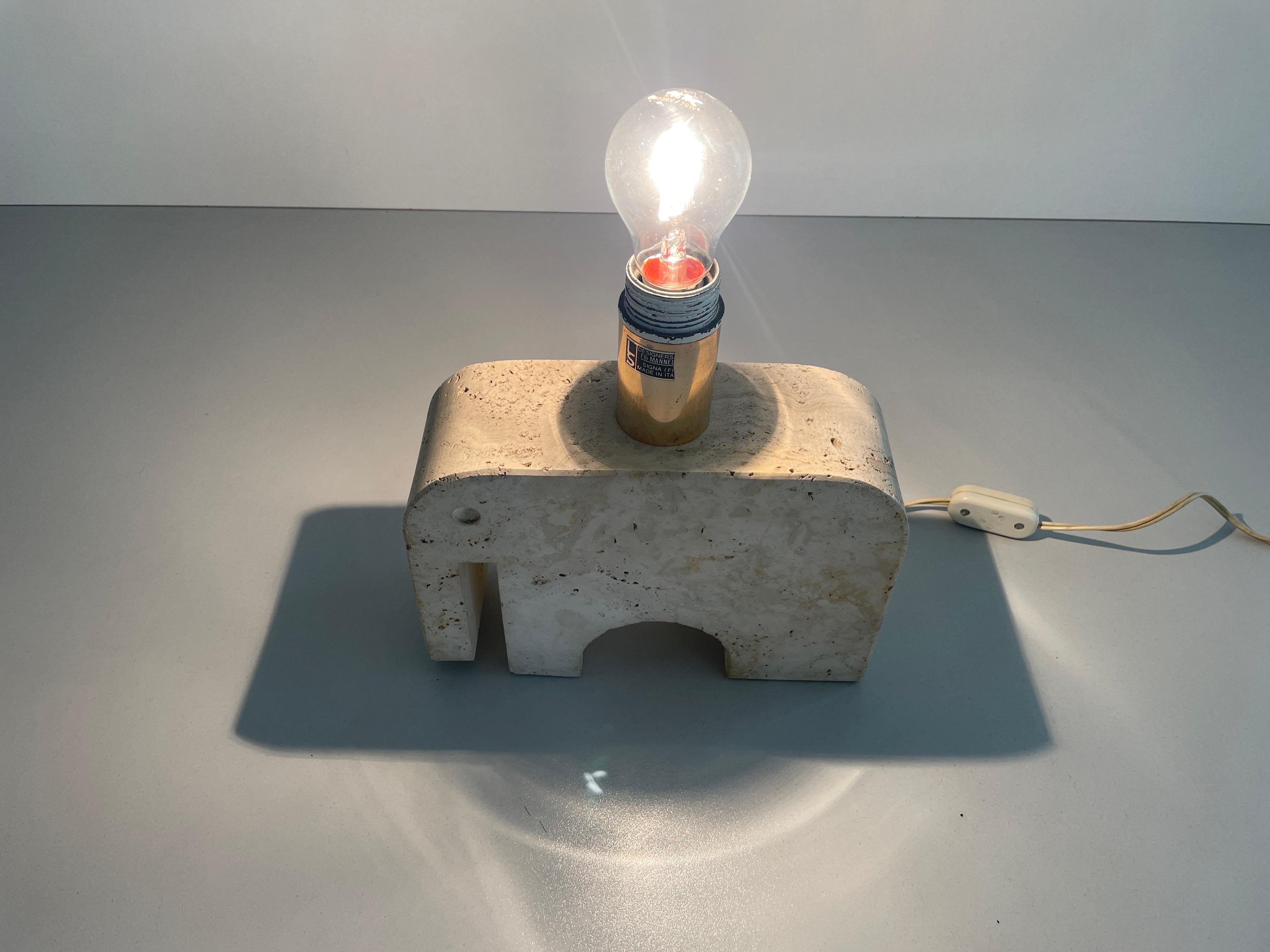 Travertin-Tischlampe im Elefantendesign von Fratelli Mannelli, Italien, 1970er Jahre im Angebot 6