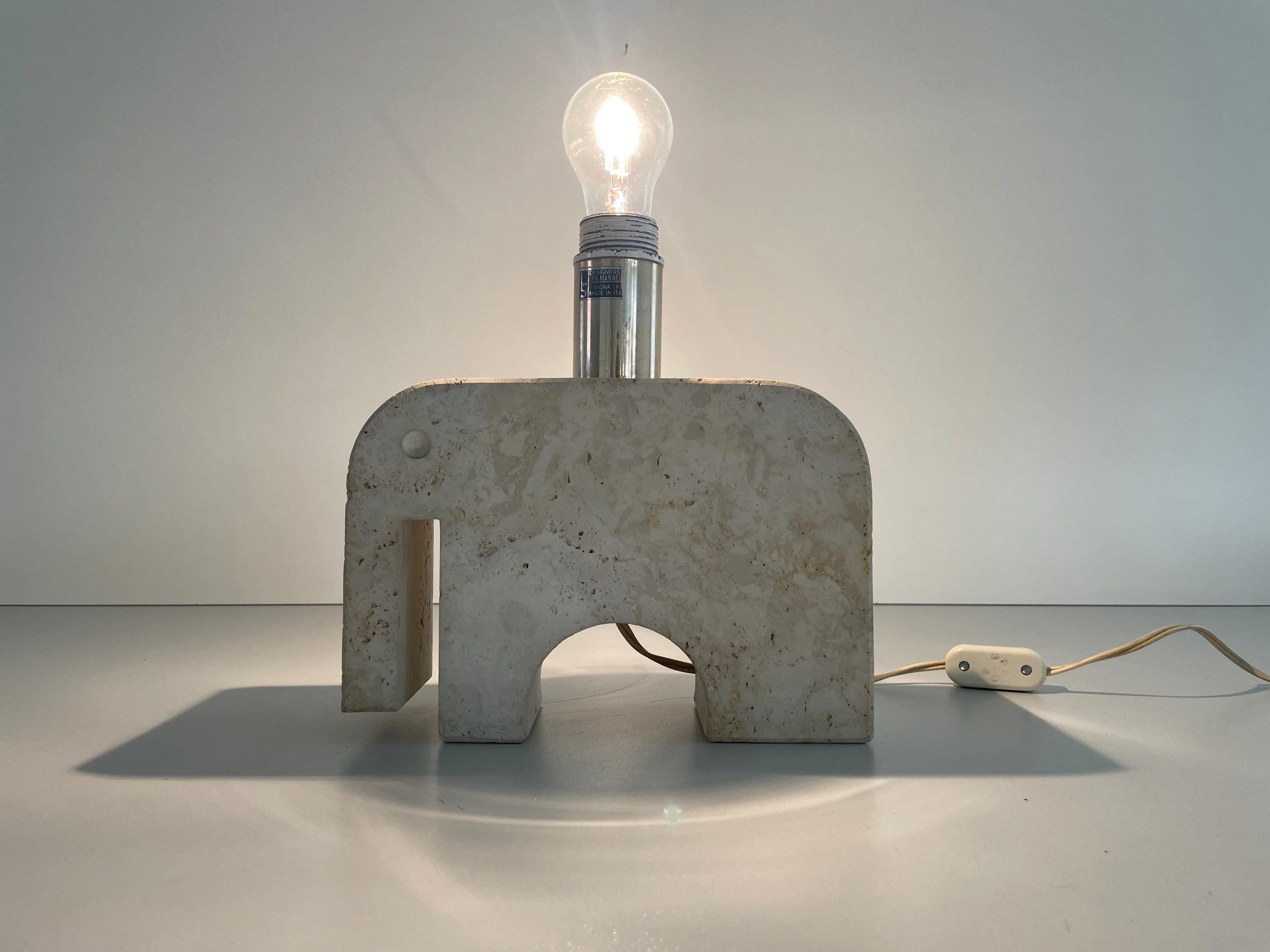 Travertin-Tischlampe im Elefantendesign von Fratelli Mannelli, Italien, 1970er Jahre im Angebot 10