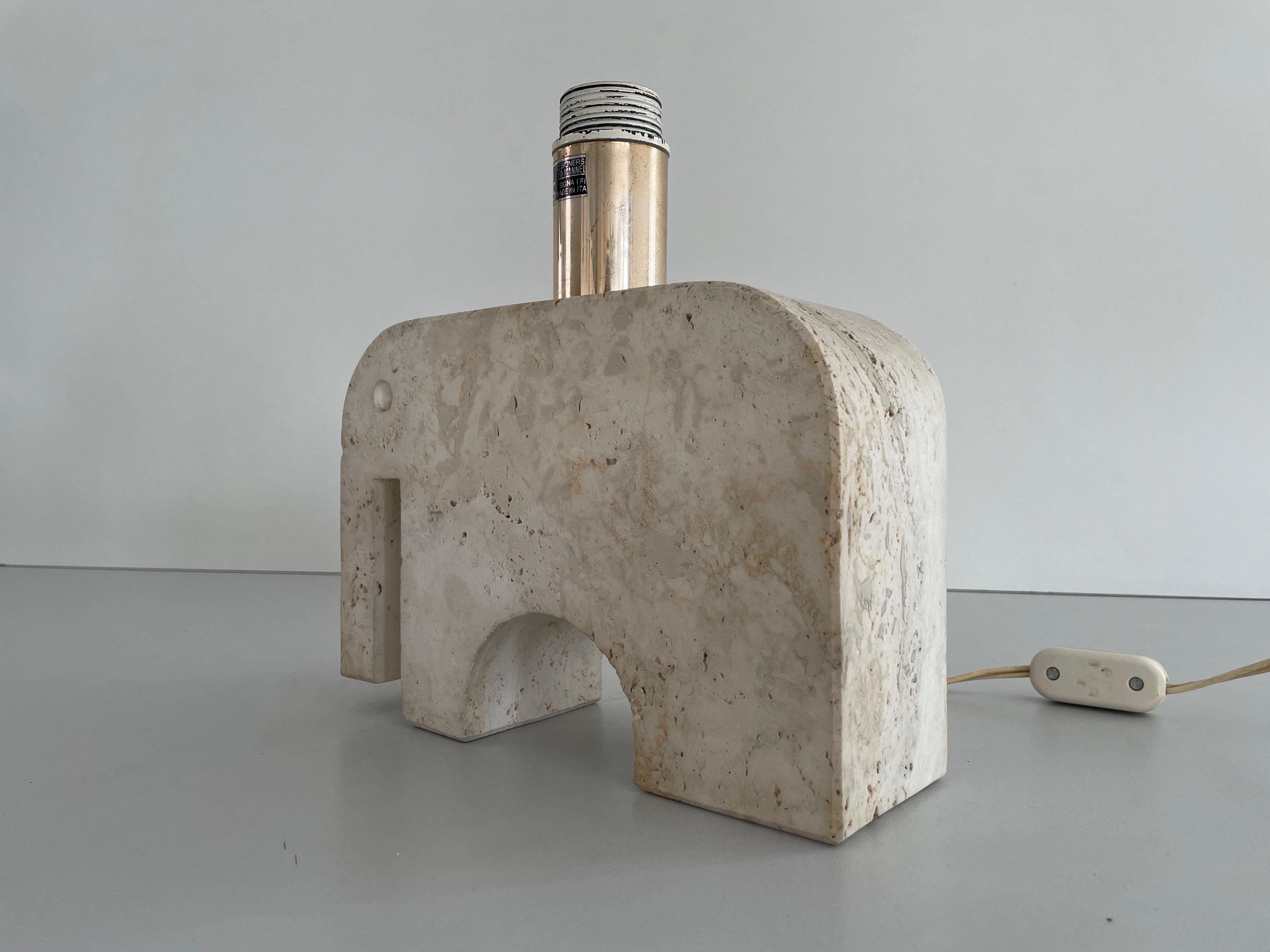 Travertin-Tischlampe im Elefantendesign von Fratelli Mannelli, Italien, 1970er Jahre (Moderne der Mitte des Jahrhunderts) im Angebot