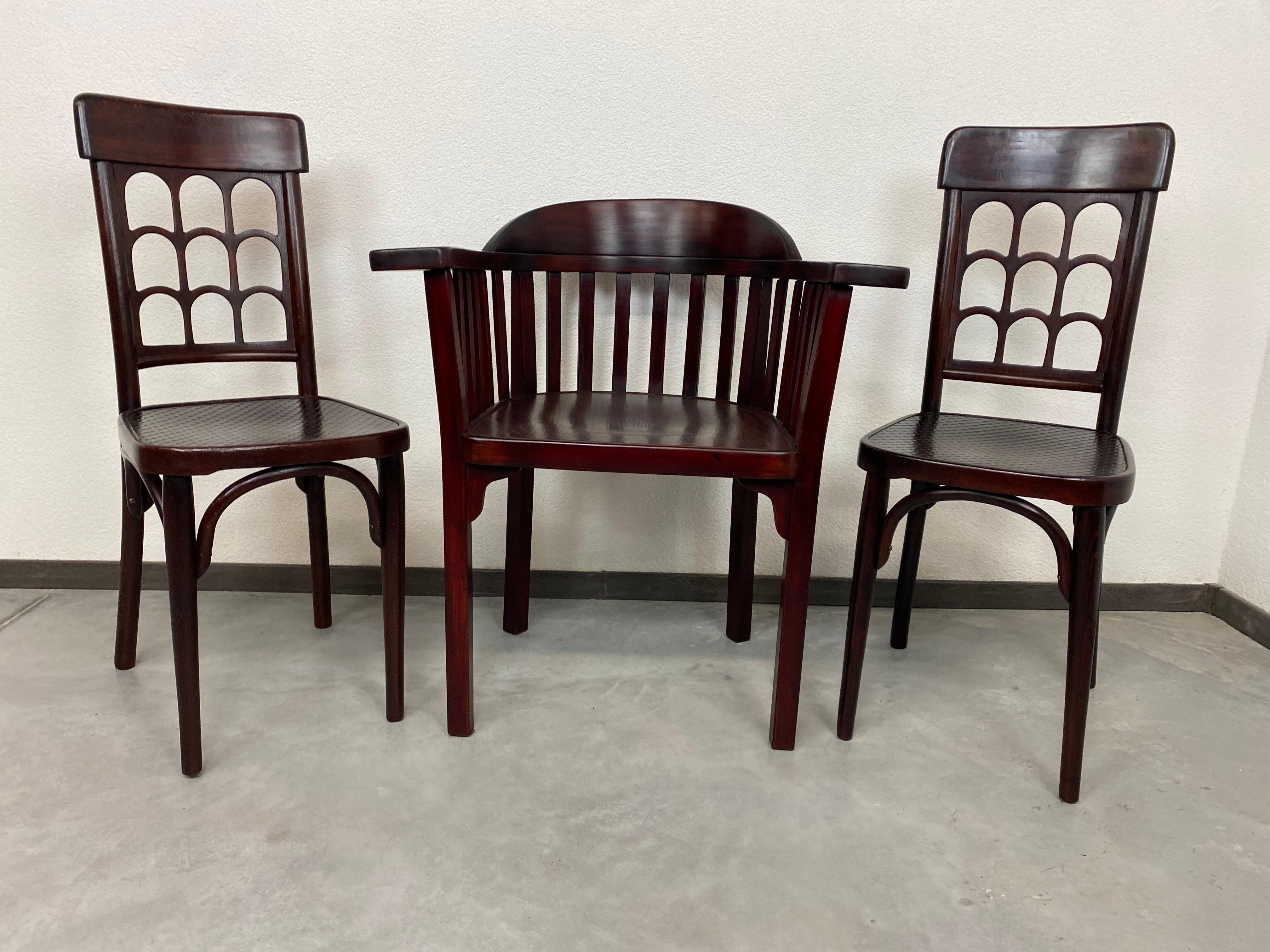 Elephant desk chair by Josef Hoffmann for J&J Kohn professionally stained and repolished.