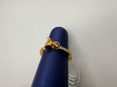 Elephant diamond ring 18KT gold hand engraved