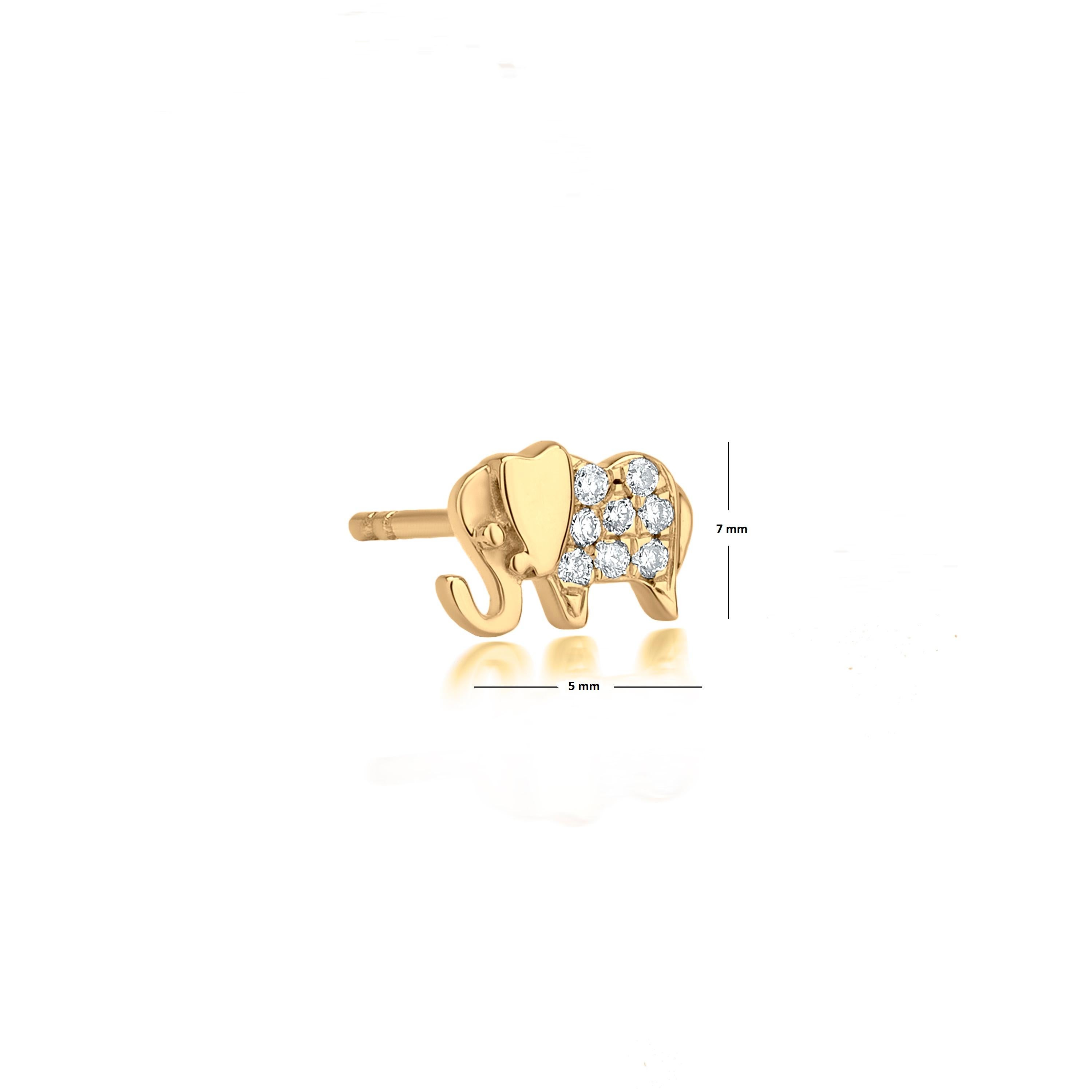 gold elephant stud earrings